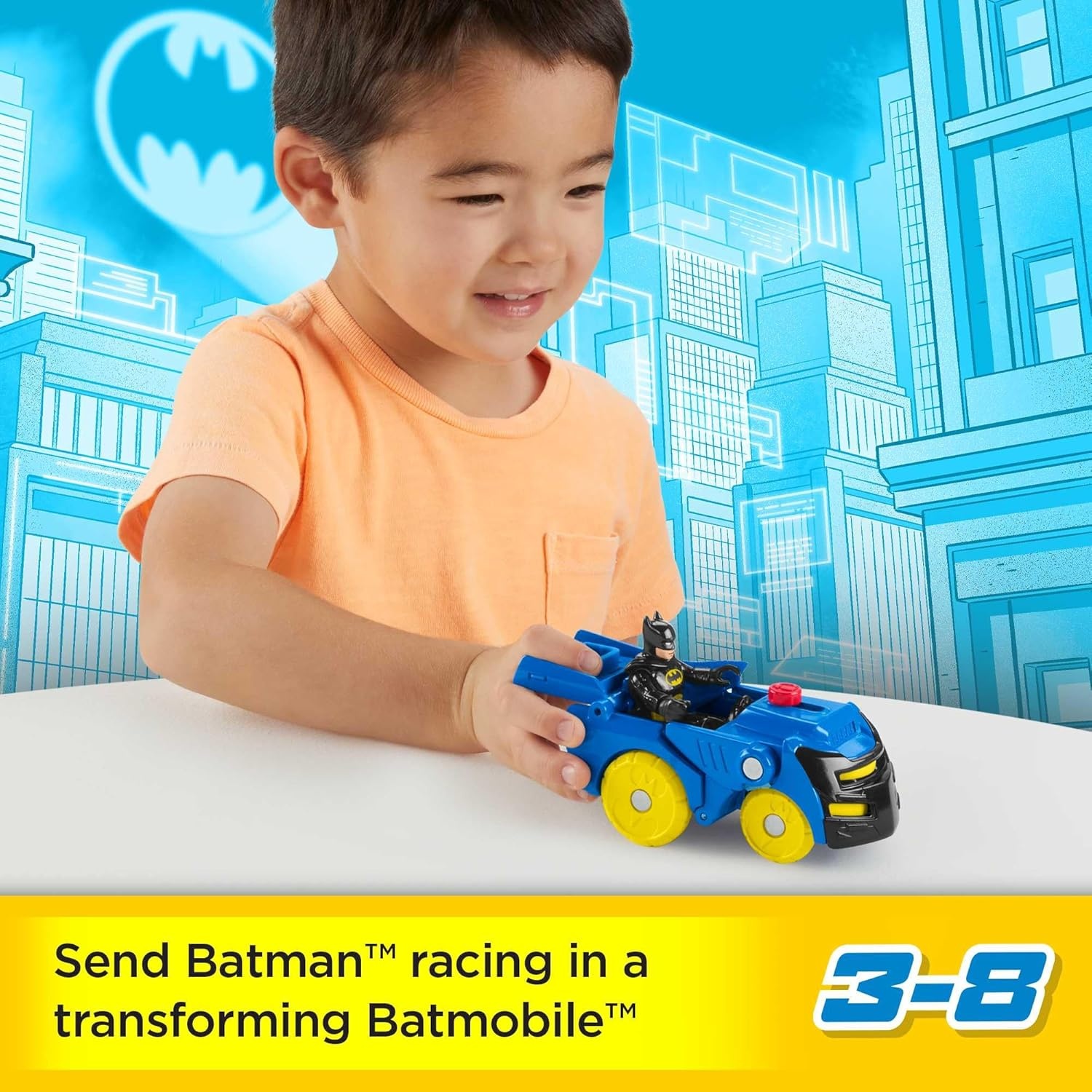 image:imageFisherPrice Imaginext DC Super Friends Preschool Toy Head Shifters The Joker amp Laff Mobile Figure Set for Pretend Play Kids Ages 3 YearsBatman Batmobile
