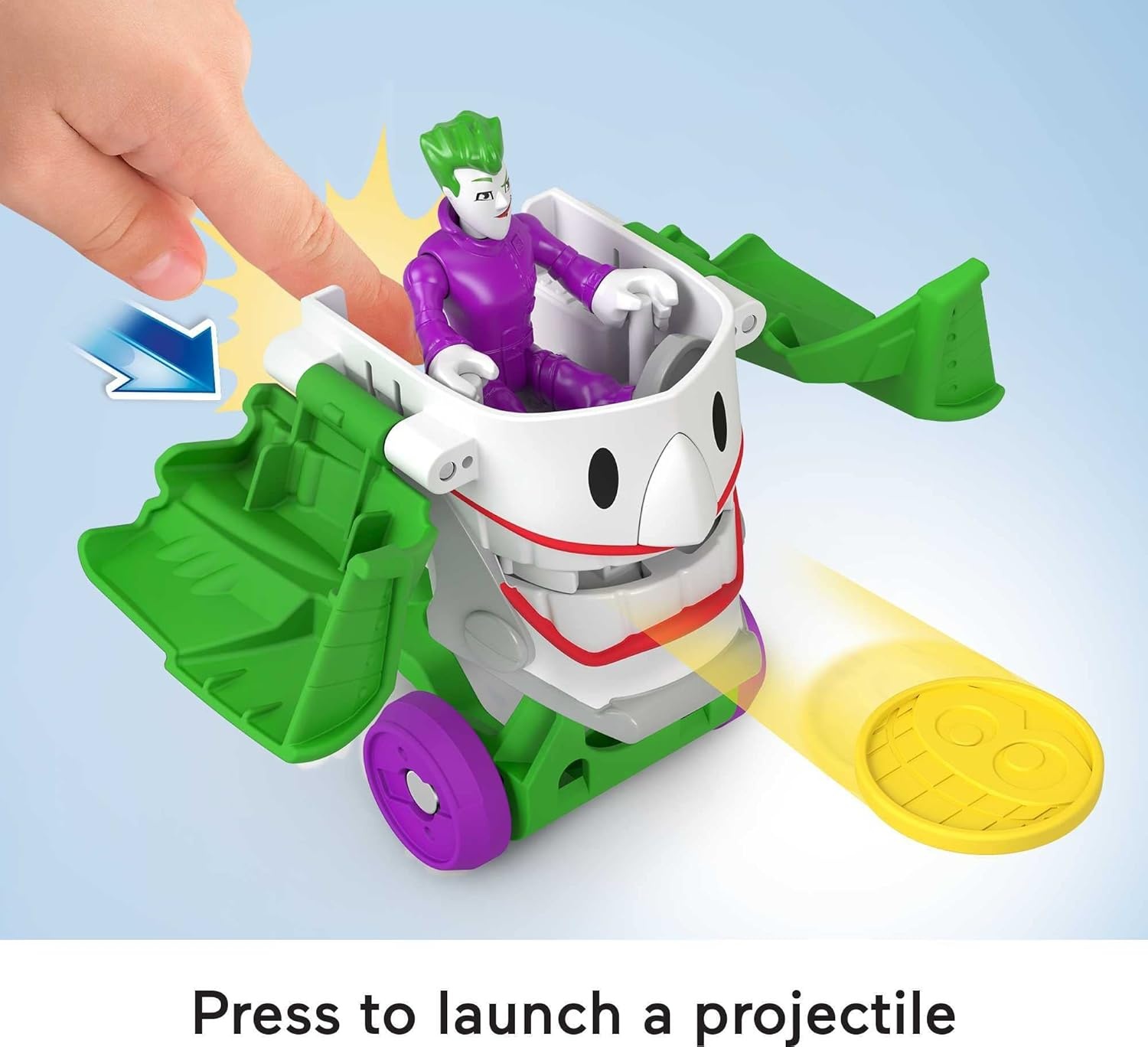 image:imageFisherPrice Imaginext DC Super Friends Preschool Toy Head Shifters The Joker amp Laff Mobile Figure Set for Pretend Play Kids Ages 3 YearsJoker Laff Mobile