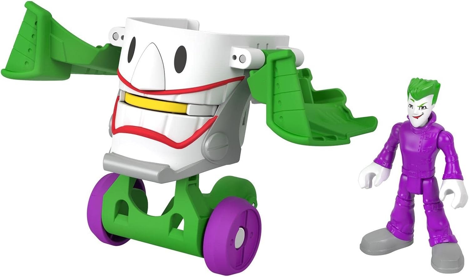 image:imageFisherPrice Imaginext DC Super Friends Preschool Toy Head Shifters The Joker amp Laff Mobile Figure Set for Pretend Play Kids Ages 3 YearsJoker Laff Mobile