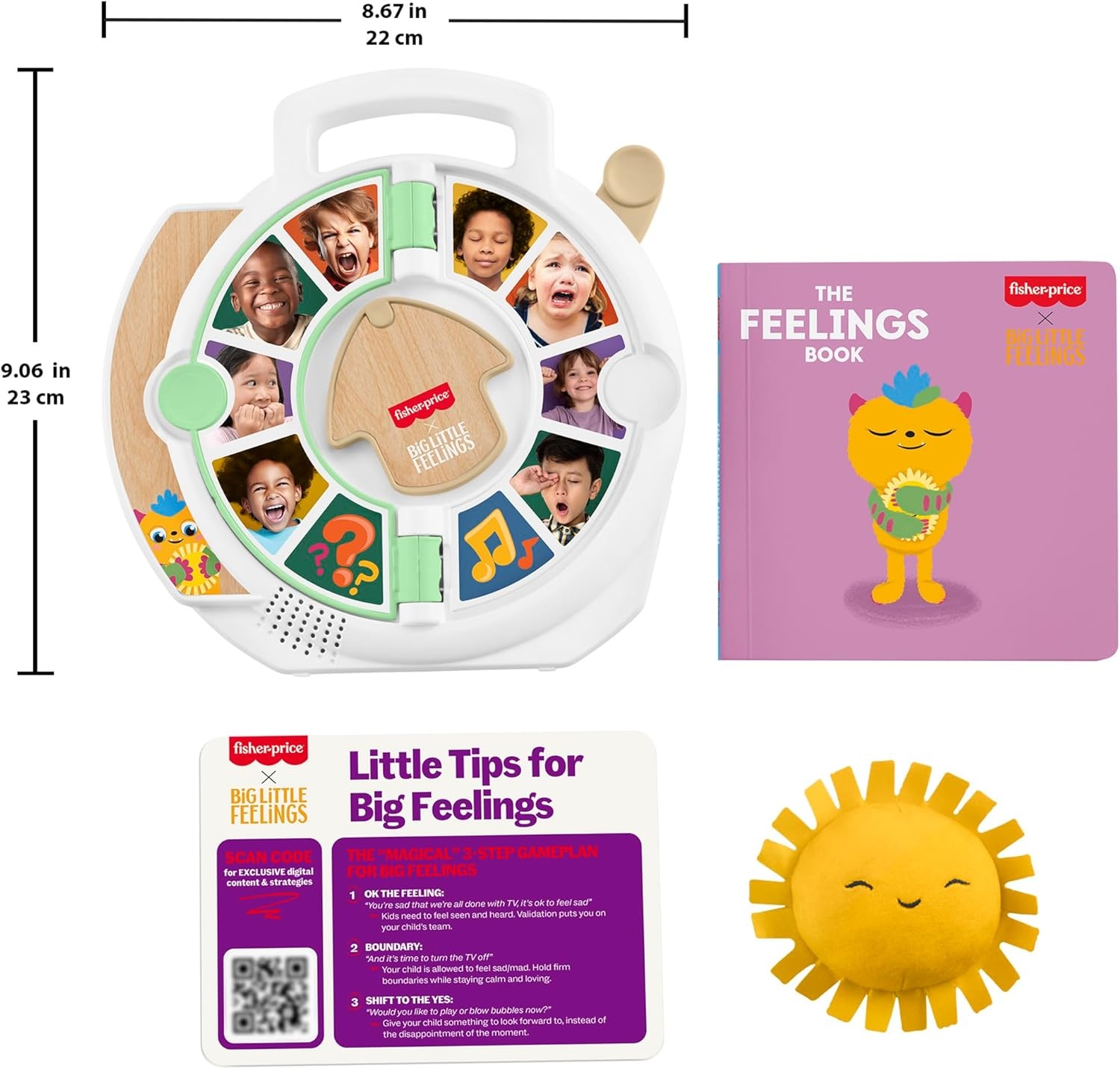 imageFisherPrice Toddler Toys Big Little Feelings Calm Down Kit 4Piece Set of Activities amp Parenting Tips for Social Emotional Development Kids Ages 2 Years