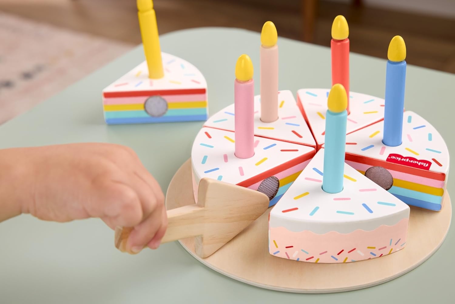 imageFisherPrice Wood Pretend Play Toy Fruit Pie Tiny Garden 16Piece Wooden Food Puzzle Set for Preschool Kids Ages 3 Years Amazon ExclusiveCake