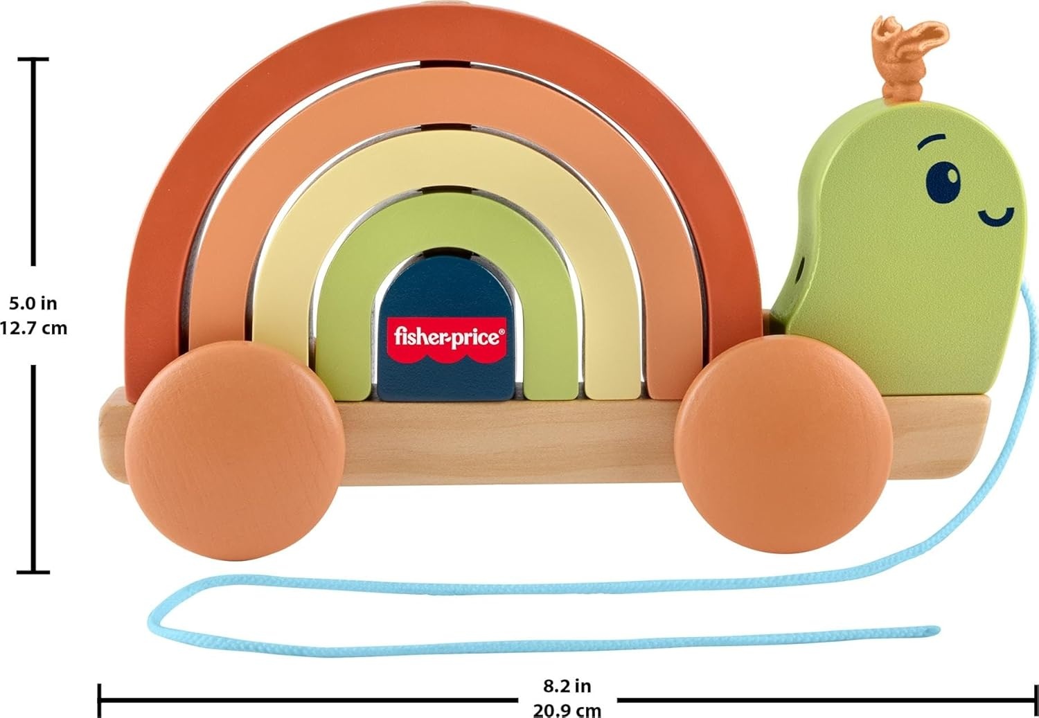 imageFisherPrice Wood Toddler Toy PullAlong Stacking Snail Tiny Garden 6Piece Wooden Activity for Motor Skill Development Kids Ages 18 Months