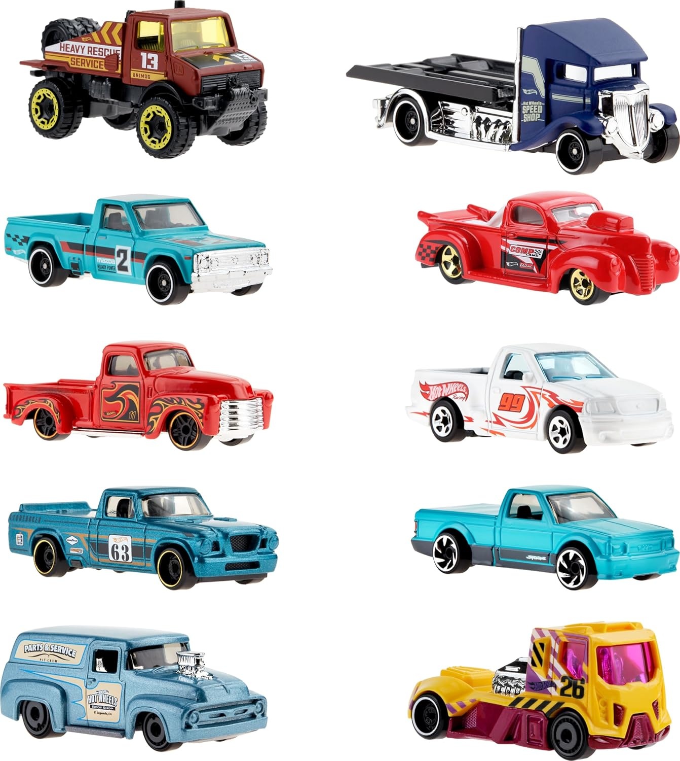 image:imageHot Wheels 10Pack of Toy Race Cars Includes 164 Scale Corvette Lamborghini McLaren amp Hot Wheels Originals Amazon Exclusive10Pack Trucks