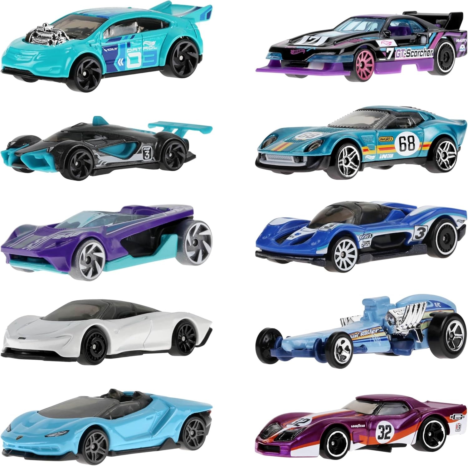 image:imageHot Wheels 10Pack of Toy Race Cars Includes 164 Scale Corvette Lamborghini McLaren amp Hot Wheels Originals Amazon Exclusive10pack Race Cars