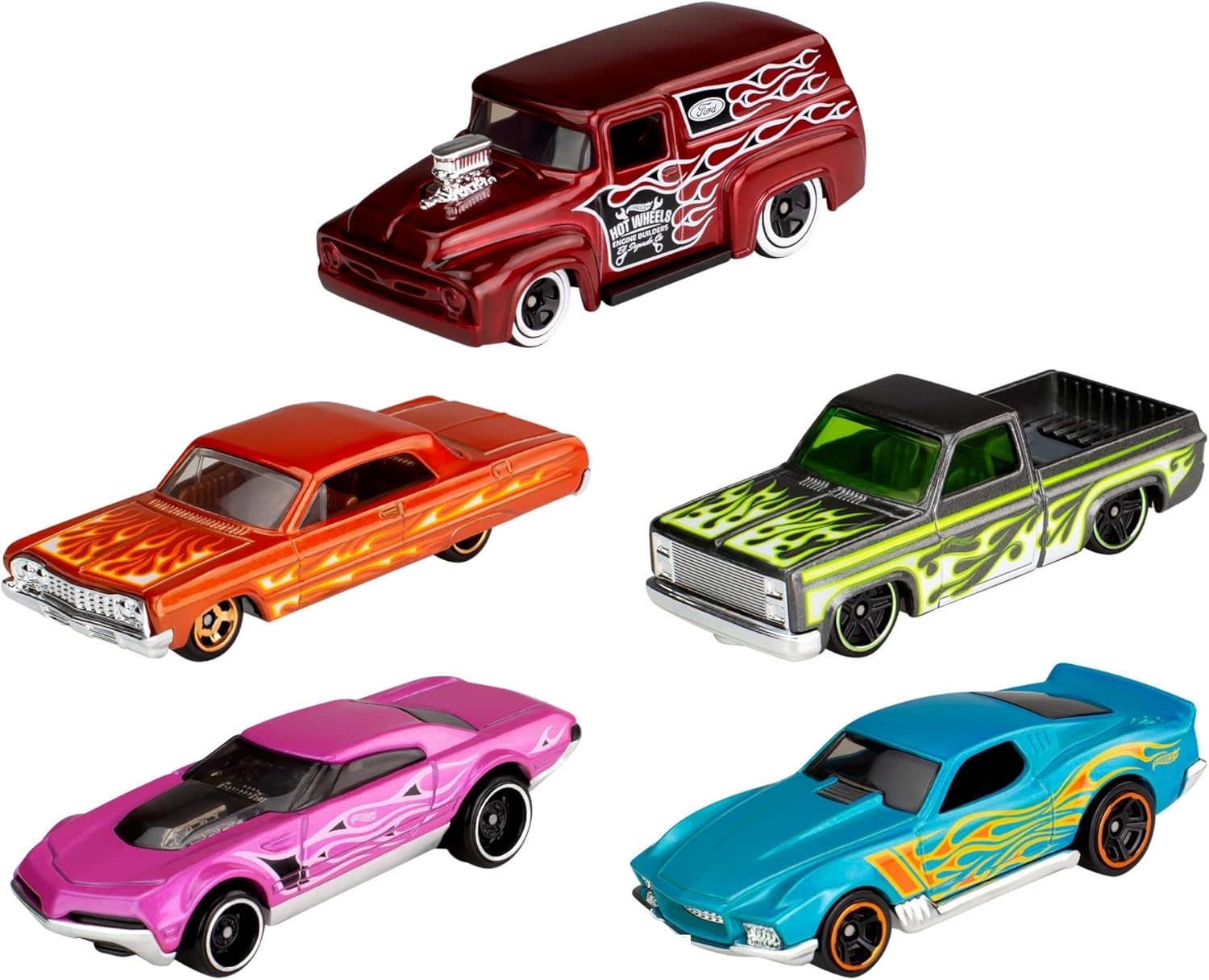 image:imageHot Wheels 164 Scale DieCast Toy Cars 5Pack Set of 5 Toy Race Cars Hot Rods Character Cars Rescue or PickUp Trucks Styles May Vary5Pack