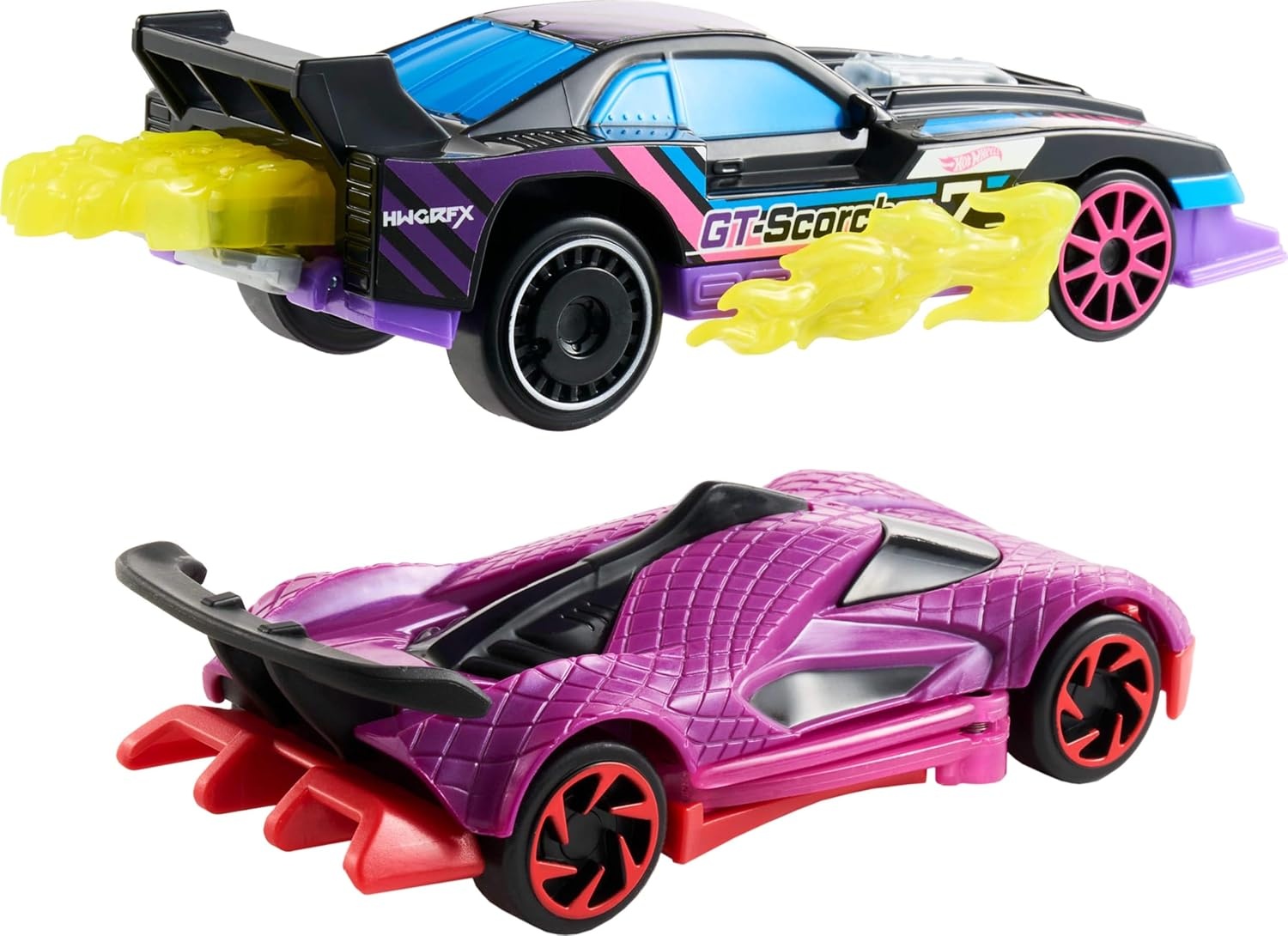 image:imageHot Wheels Lets Race Activate Toy Car 2Pack GTScorcher amp Street Shrieker Roll to Transform or Reveal Surprise Feature Like in the Netflix Series