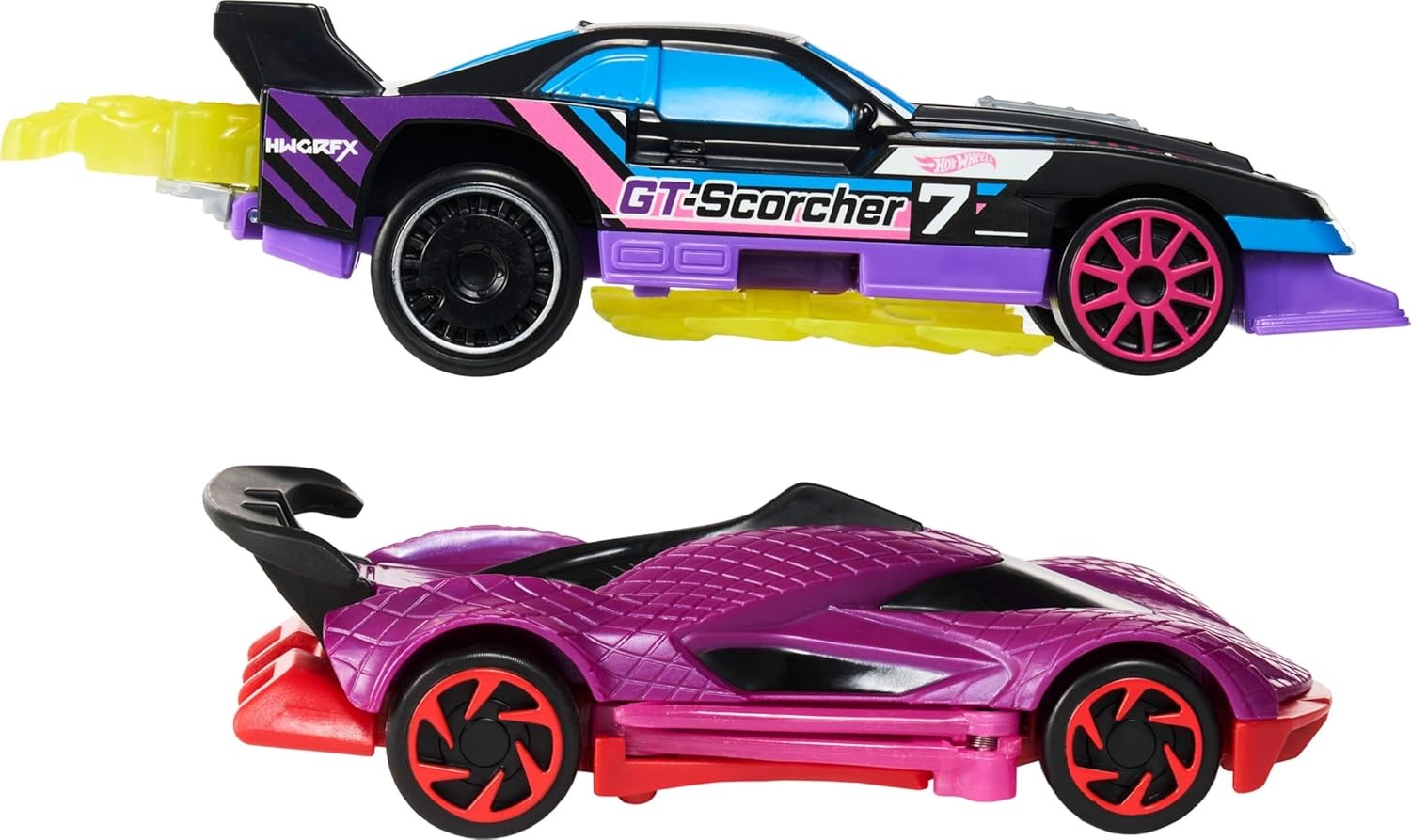 image:imageHot Wheels Lets Race Activate Toy Car 2Pack GTScorcher amp Street Shrieker Roll to Transform or Reveal Surprise Feature Like in the Netflix Series