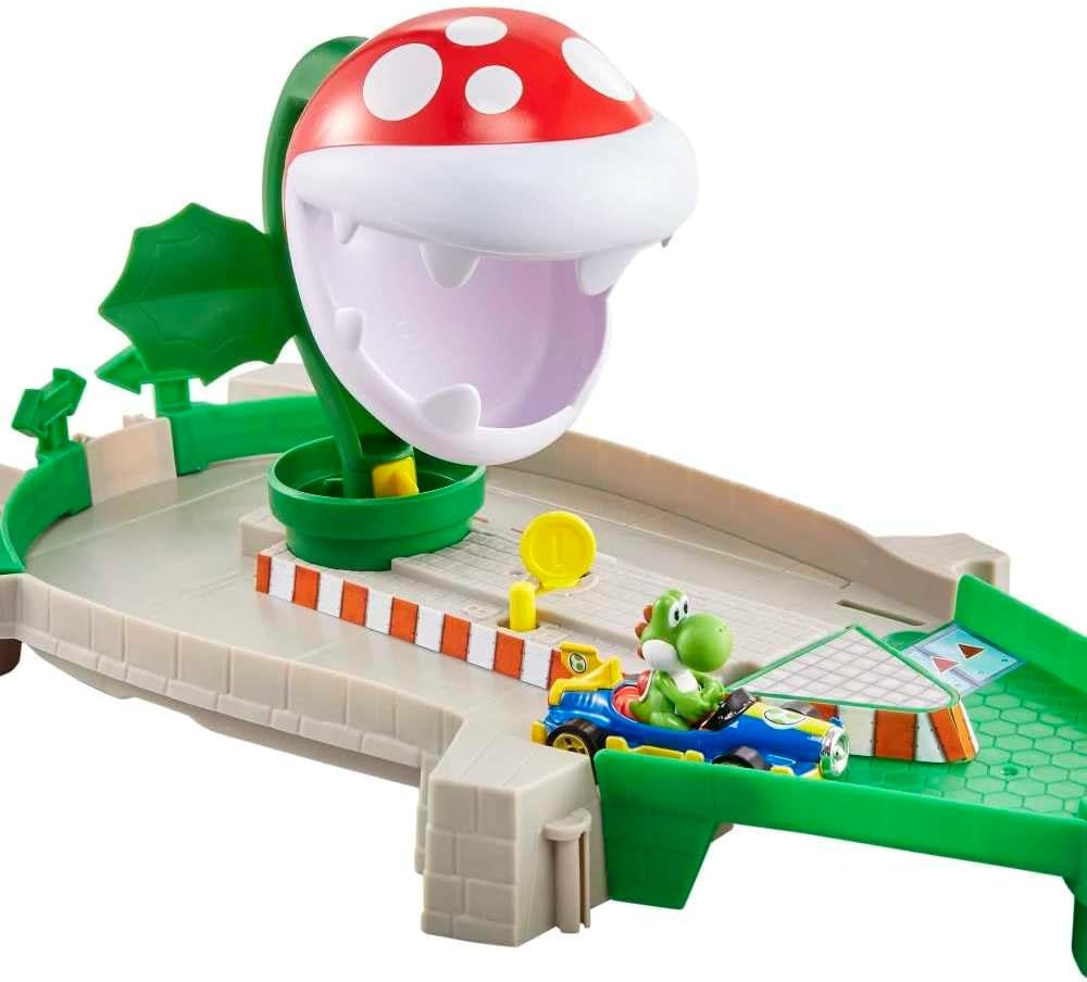 image:imageHot Wheels Mario Kart Piranha Plant Track Playset with Gravity Launcher Attaching Plant and Yoshi Kart Vehicle