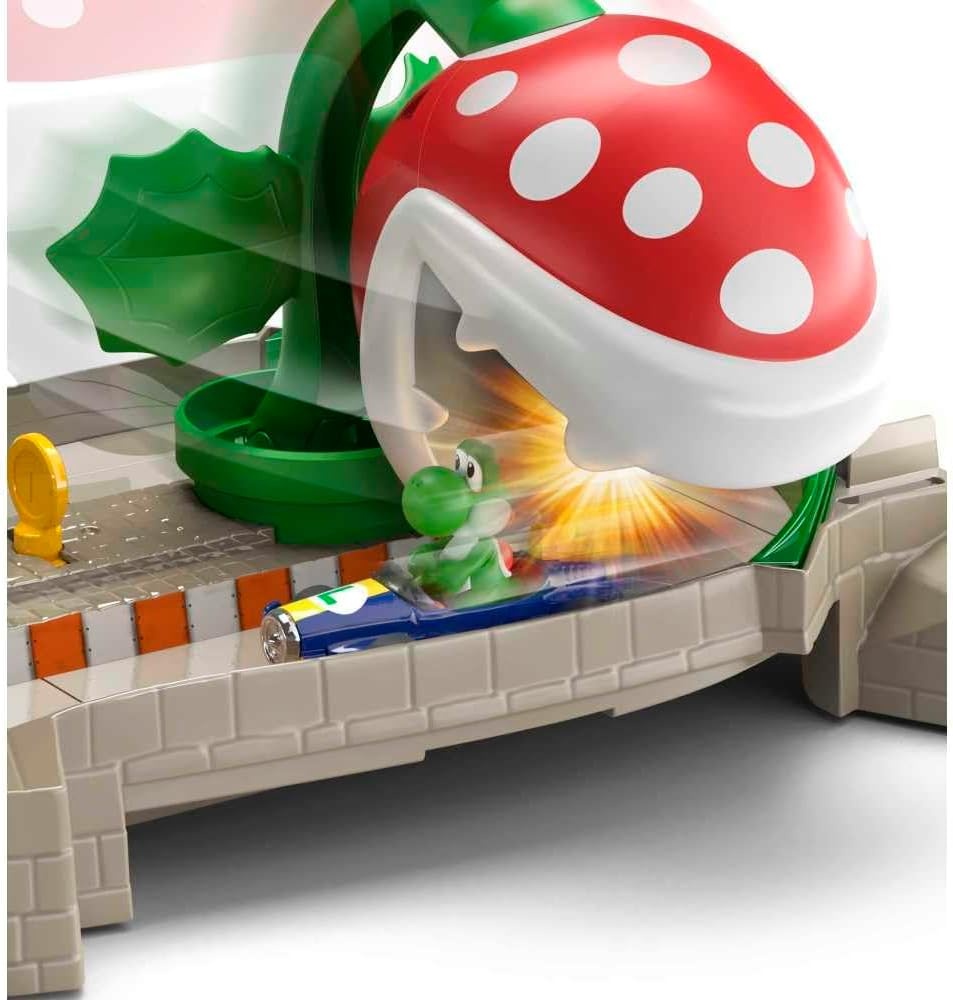 image:imageHot Wheels Mario Kart Piranha Plant Track Playset with Gravity Launcher Attaching Plant and Yoshi Kart Vehicle