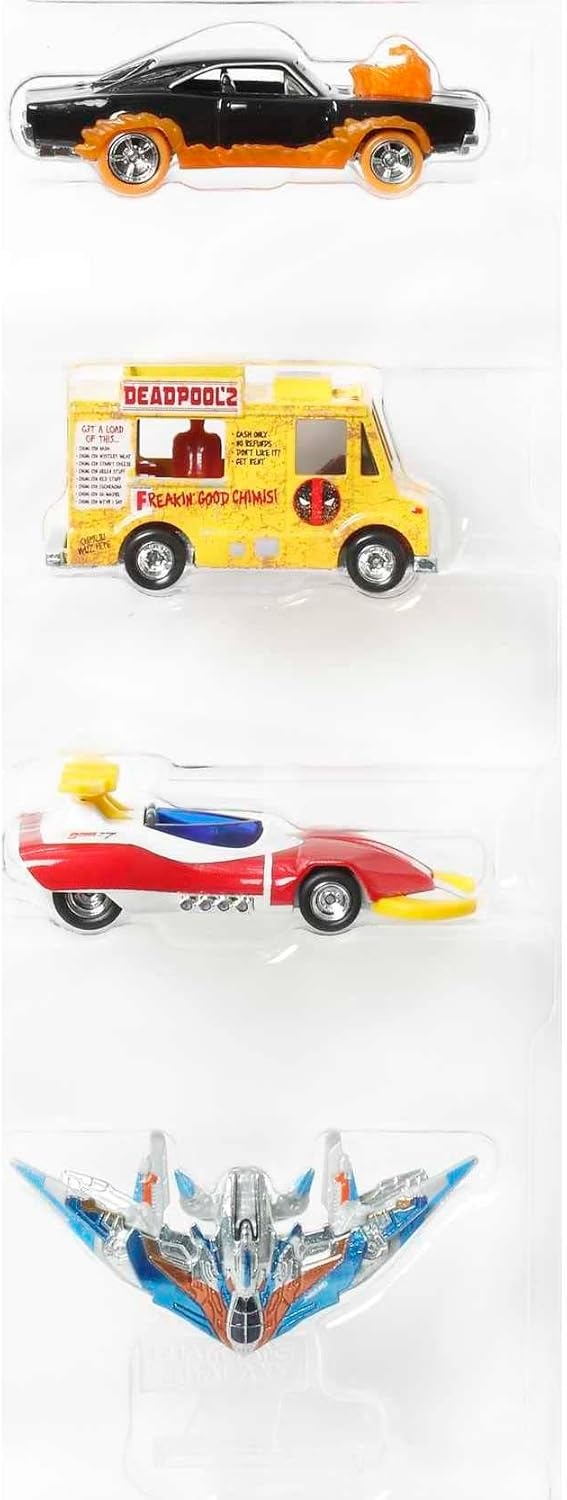 image:imageHot Wheels Marvel Premium 4Pack of 4 Toy Cars Trucks amp Vans Inspired by Popular Comic Book Characters in 164 Scale