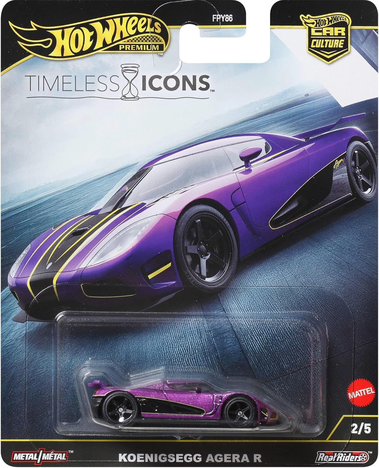 image:imageHot Wheels Premium Car Culture Collectible Toy Car 164 Scale DieCast Koenigsegg Agera R Timeless Icons Vehicle with Real Riders Tires256 inches Pack of 2