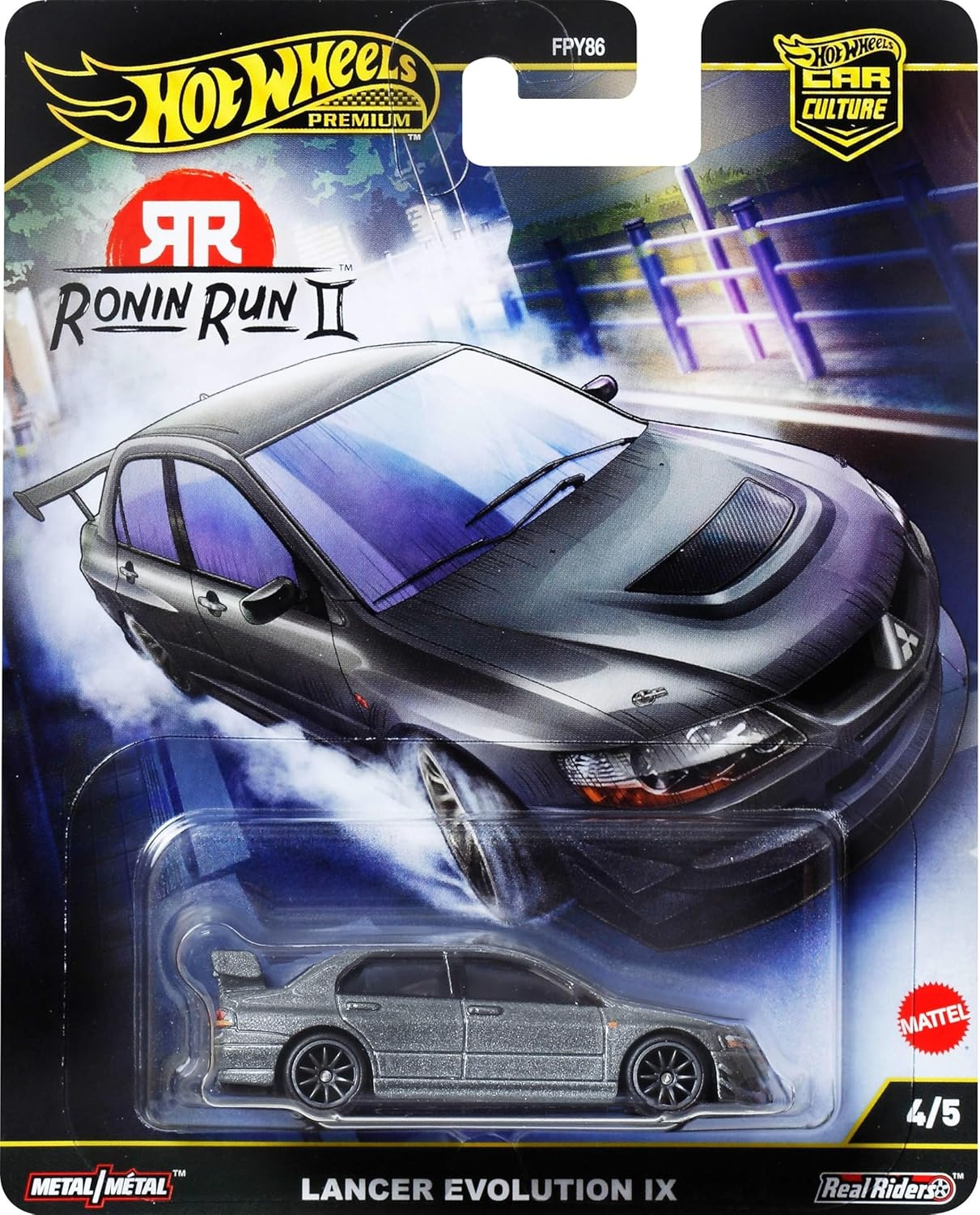 image:imageHot Wheels Premium Car Culture Collectible Toy Car 164 Scale DieCast Mitsubishi Lancer Evolution IX Ronin Run 2 Vehicle with Real Riders Tires