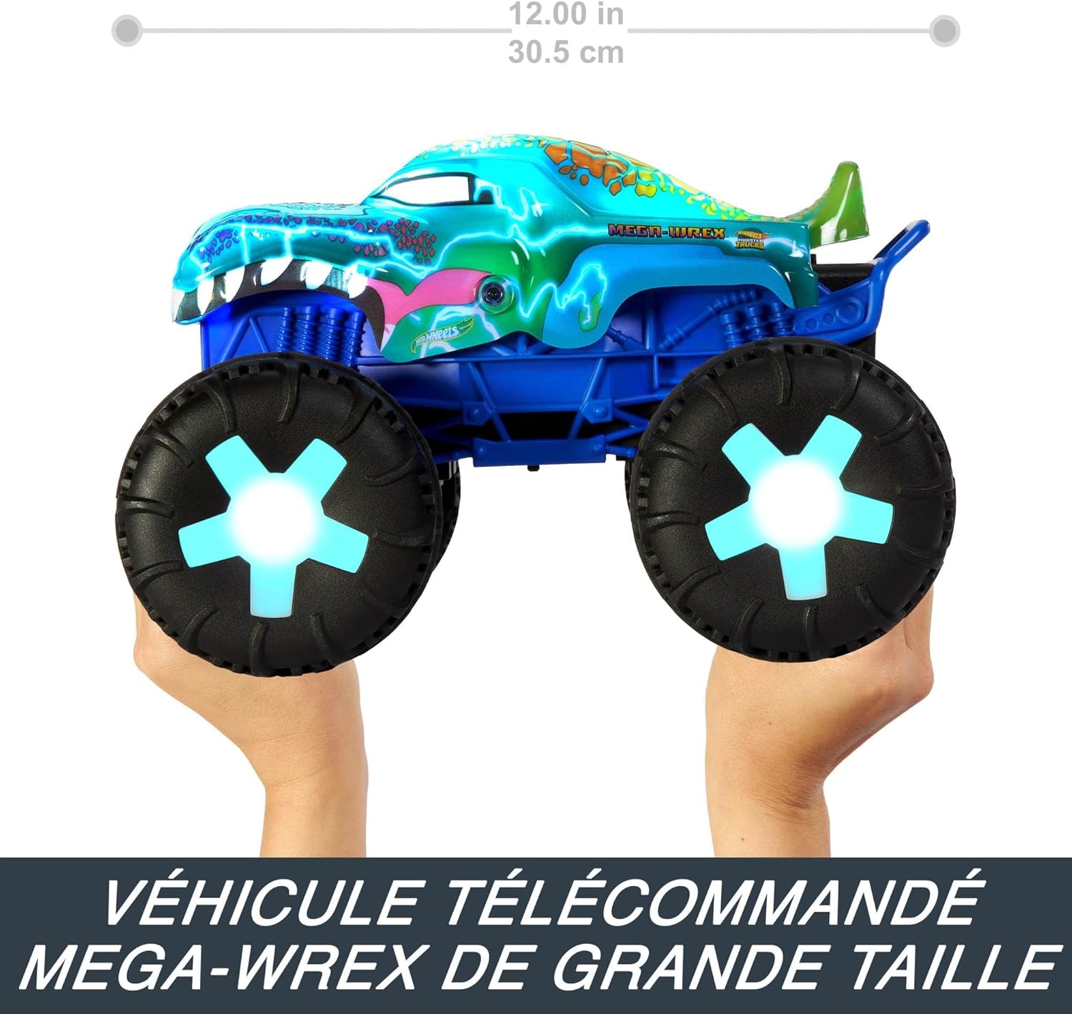 image:imageHot Wheels RC Monster Trucks MegaWrex in 16th Scale Extra Large RemoteControl Toy Truck More Than 2ft LongBlue