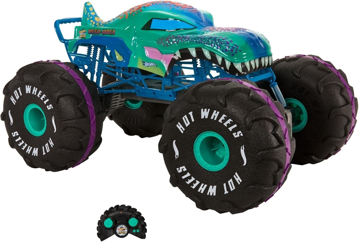 image:imageHot Wheels RC Monster Trucks MegaWrex in 16th Scale Extra Large RemoteControl Toy Truck More Than 2ft LongMulticolor