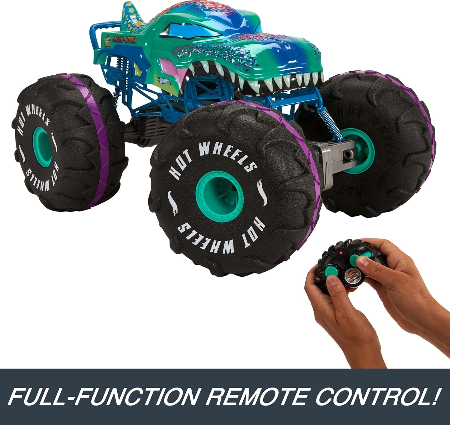 image:imageHot Wheels RC Monster Trucks MegaWrex in 16th Scale Extra Large RemoteControl Toy Truck More Than 2ft LongMulticolor