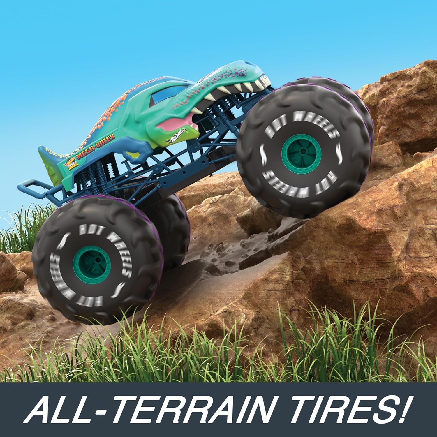 image:imageHot Wheels RC Monster Trucks MegaWrex in 16th Scale Extra Large RemoteControl Toy Truck More Than 2ft LongMulticolor