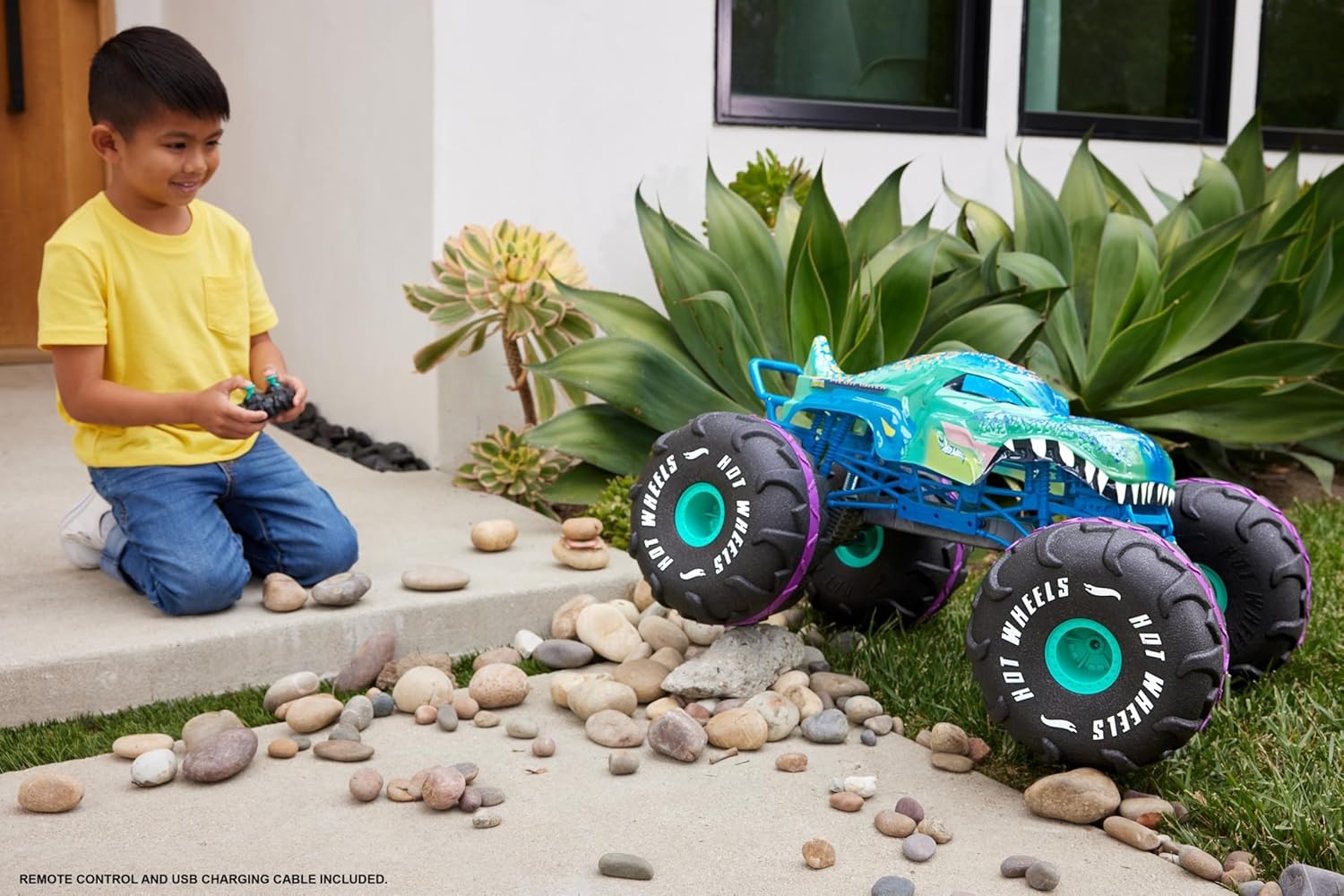 image:imageHot Wheels RC Monster Trucks MegaWrex in 16th Scale Extra Large RemoteControl Toy Truck More Than 2ft LongMulticolor