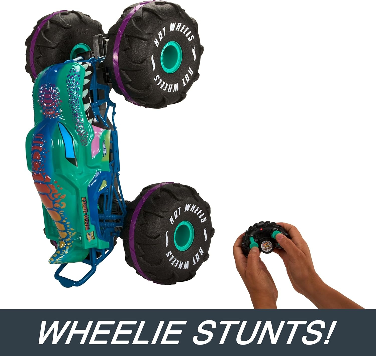 image:imageHot Wheels RC Monster Trucks MegaWrex in 16th Scale Extra Large RemoteControl Toy Truck More Than 2ft LongMulticolor