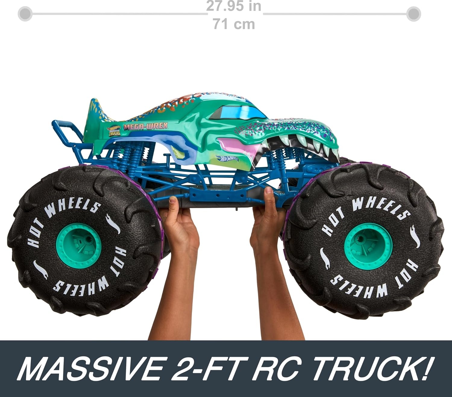 image:imageHot Wheels RC Monster Trucks MegaWrex in 16th Scale Extra Large RemoteControl Toy Truck More Than 2ft LongMulticolor