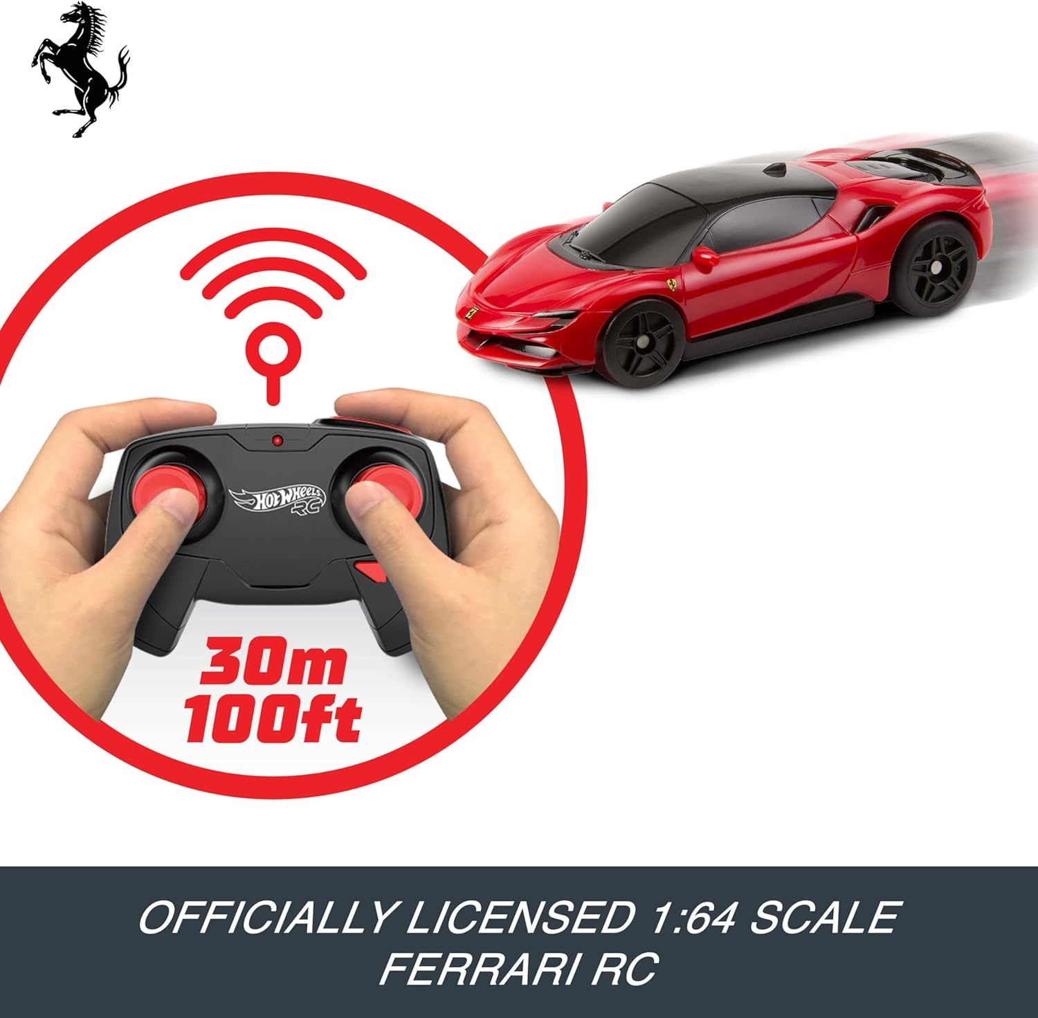 image:imageHot Wheels RC Toy Car RemoteControl Ferrari SF90 Stradale Assetto Fiorano in 164 Scale Race On and Off Track Booster Button for SpeedFerrari SF90