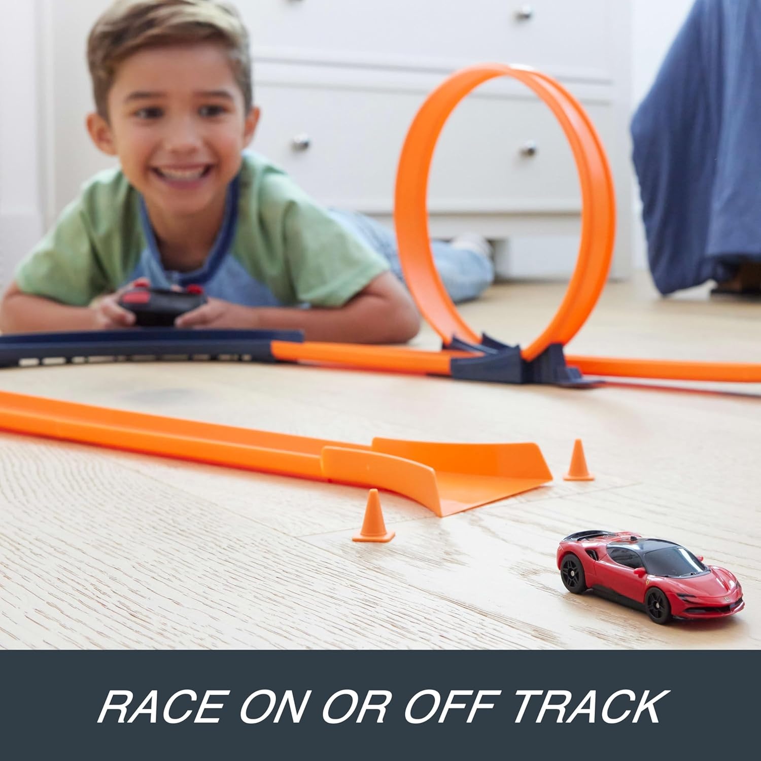 image:imageHot Wheels RC Toy Car RemoteControl Ferrari SF90 Stradale Assetto Fiorano in 164 Scale Race On and Off Track Booster Button for SpeedFerrari SF90