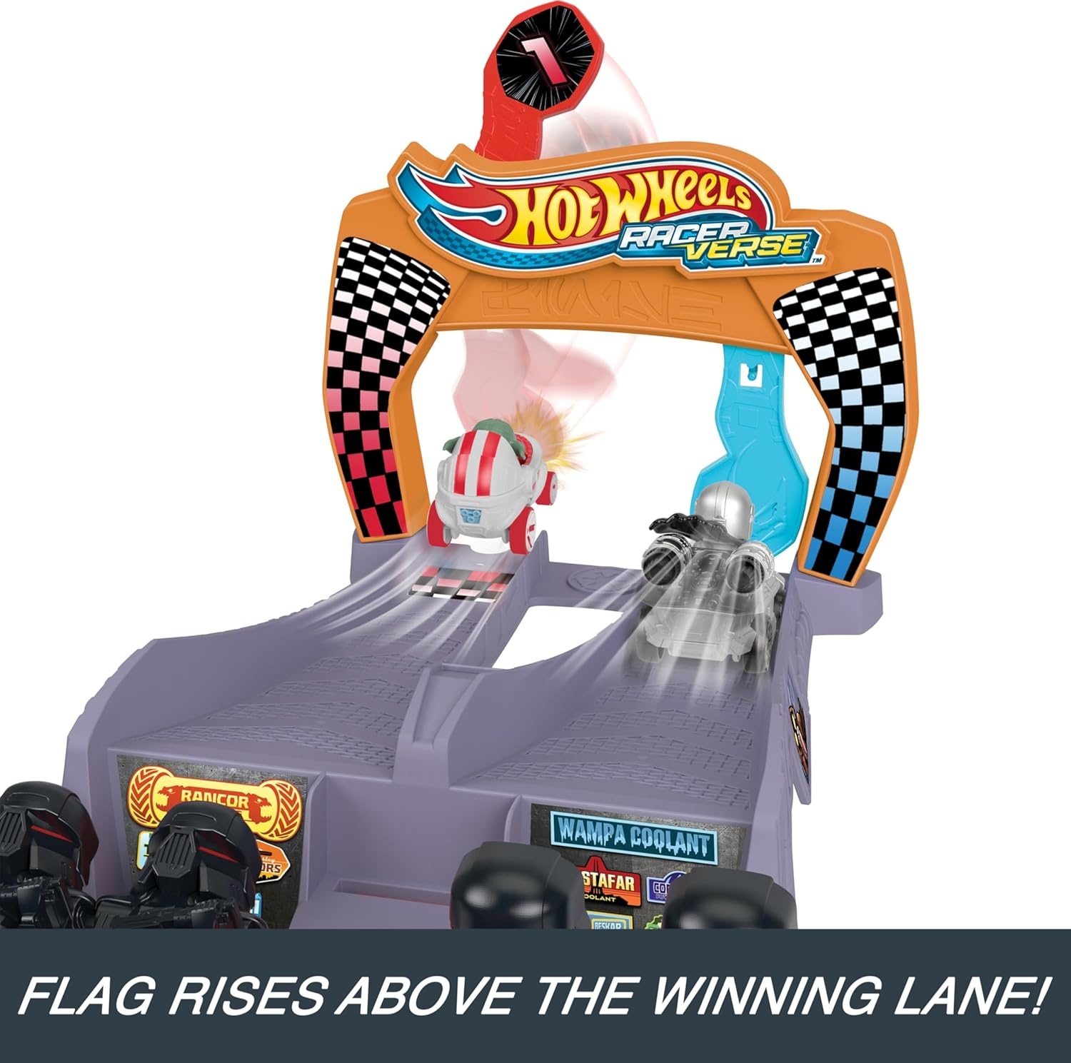 image:imageHot Wheels Star Wars RacerVerse Toy Car Track Set amp 2 DieCast Racers Grogus Great Race U44Inspired by Star Wars with Grogu and The Mandalorian