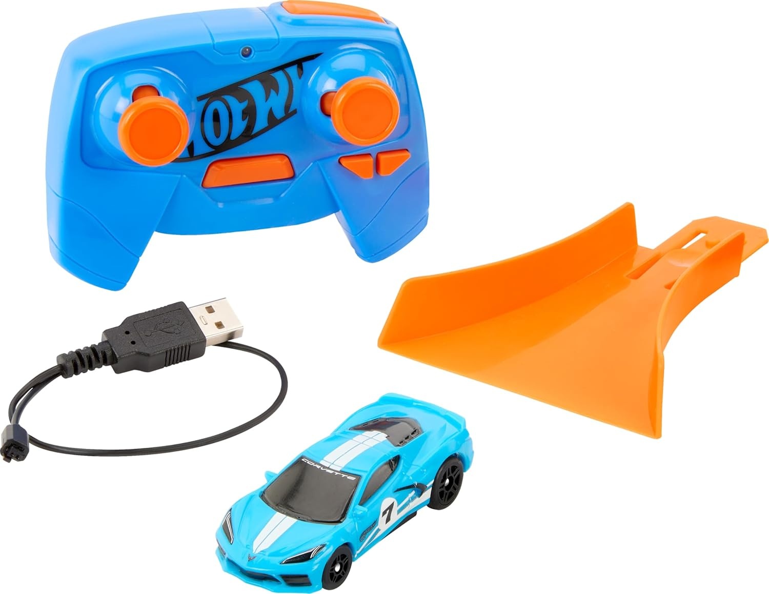 image:imageHot Wheels Toy Car RC Tesla Roadster in 164 Scale RemoteControl Vehicle with Controller amp USB Cable Works On amp Off TrackCorvette