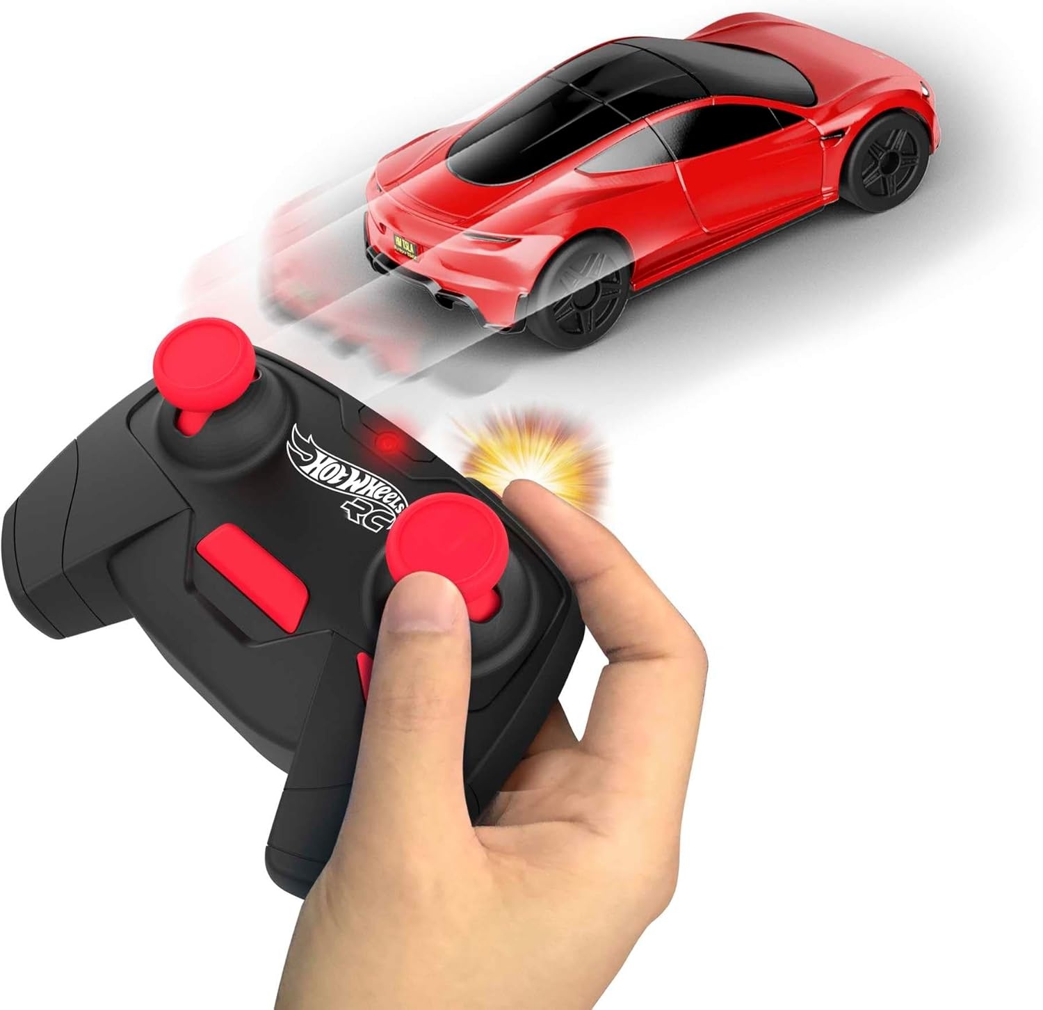 image:imageHot Wheels Toy Car RC Tesla Roadster in 164 Scale RemoteControl Vehicle with Controller amp USB Cable Works On amp Off TrackTesla