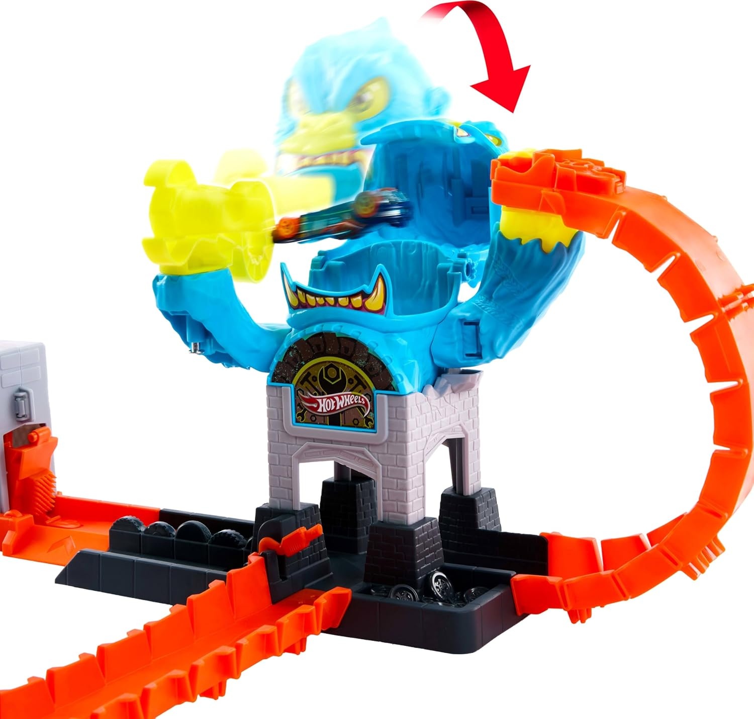 image:imageHot Wheels Toy Car Track Set City Gorilla Slam Attack Playset amp 164 Scale Vehicle Nemesis Challenge with Multiple Ways to Play Speed Snap Track