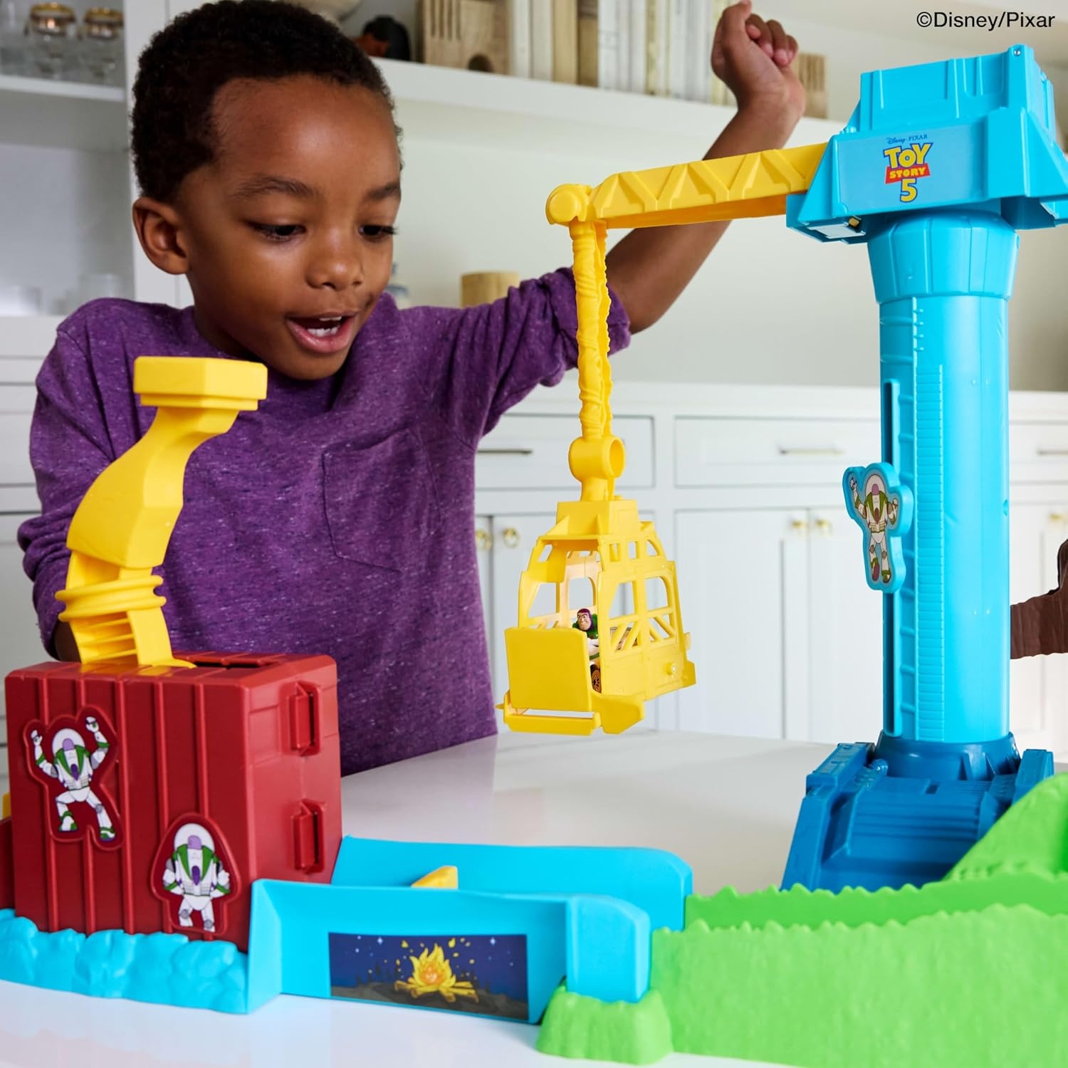 image:imageHot Wheels Toy Car Track Set Disney and Pixar Toy Story 5 Superstar Speeders HiTech Buzz Lightyears Star Command Adventure Track Set