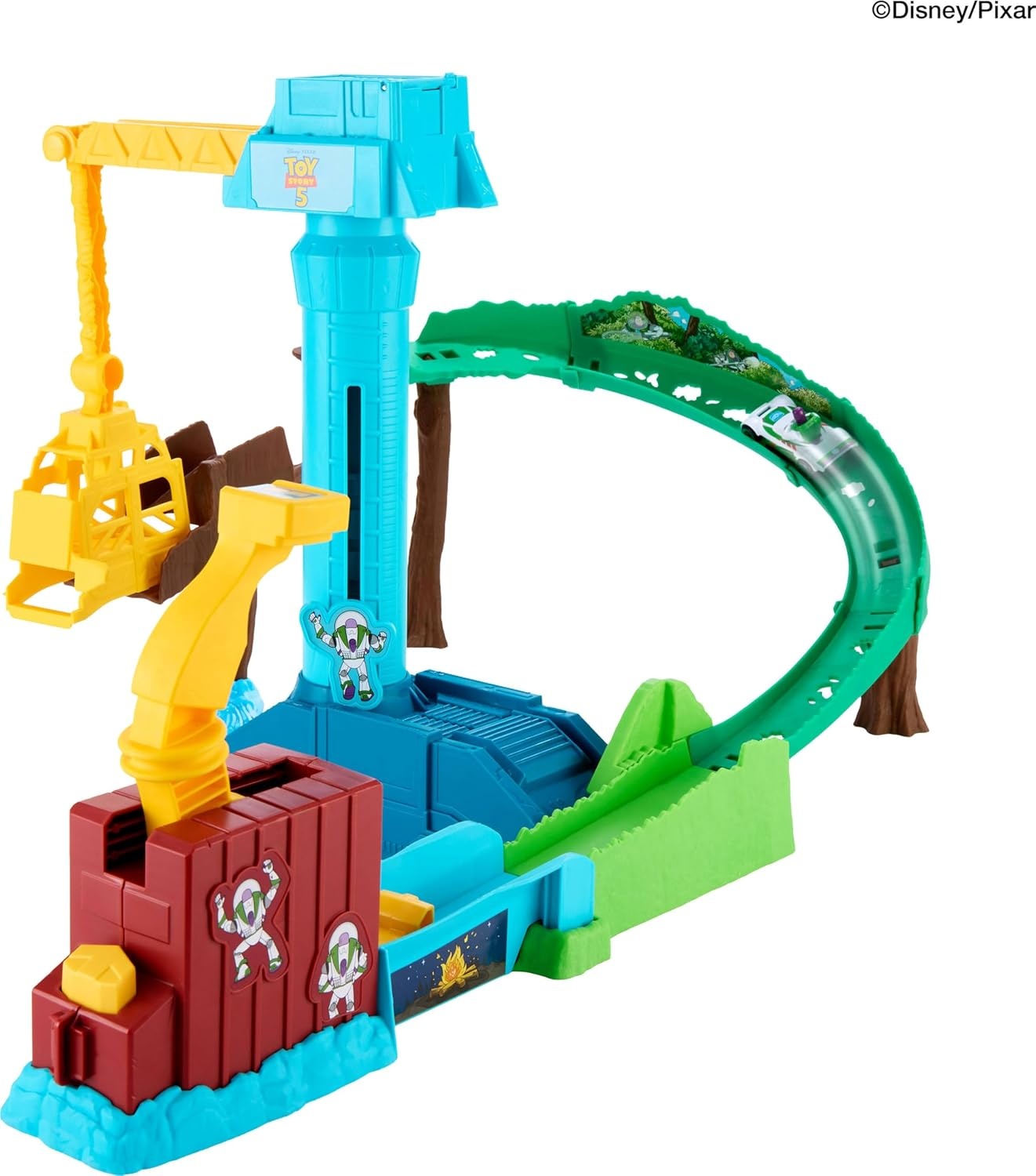 image:imageHot Wheels Toy Car Track Set Disney and Pixar Toy Story 5 Superstar Speeders HiTech Buzz Lightyears Star Command Adventure Track Set