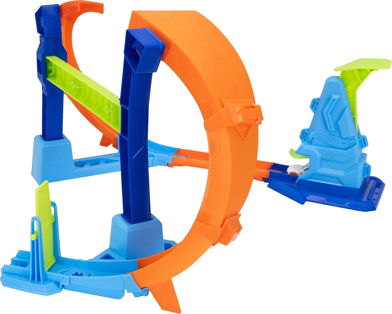 image:imageHot Wheels Toy Car Track Set Flip amp Jump Through the Corkscrew Loop with a 164 Scale Toy Car Speed Snap Track amp Adapters Compresses for Storage