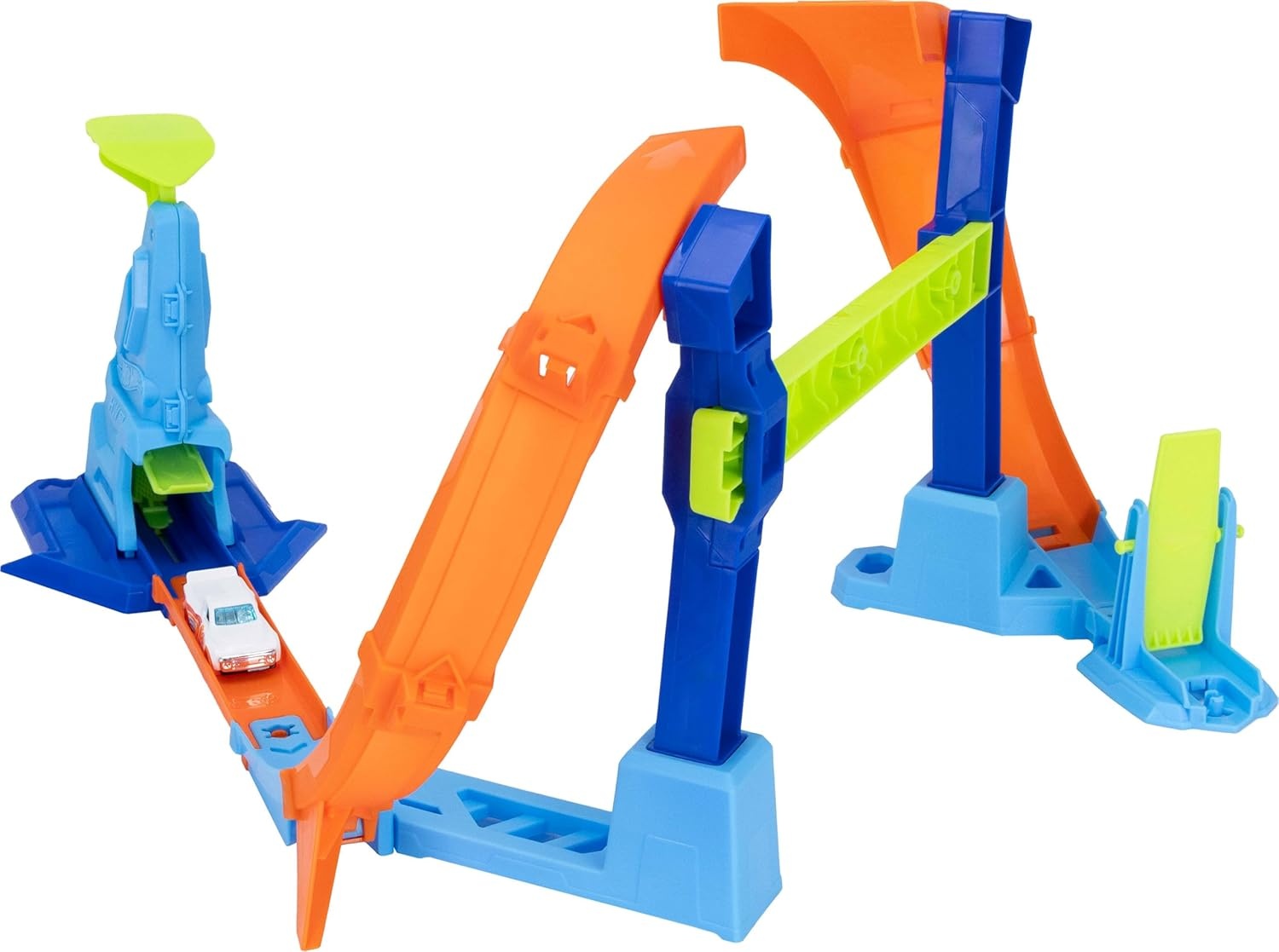 image:imageHot Wheels Toy Car Track Set Flip amp Jump Through the Corkscrew Loop with a 164 Scale Toy Car Speed Snap Track amp Adapters Compresses for Storage
