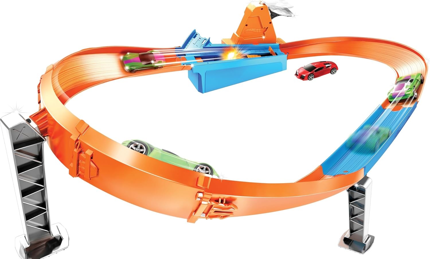 image:imageHot Wheels Toy Car Track Set Rapid Raceway Champion MultiCar Launcher Connects to Other Sets Includes 164 Scale CarRapid Raceway