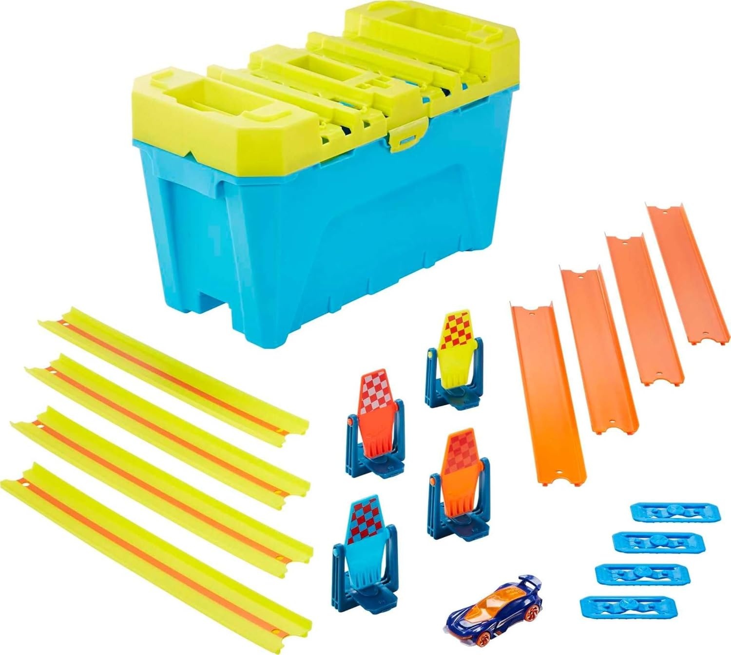 image:imageHot Wheels Toy Car Track Set Track Builder Multi Loop Box Playset amp 164 Scale Vehicle 10 feet of Track Components in Storage BoxGravity Box