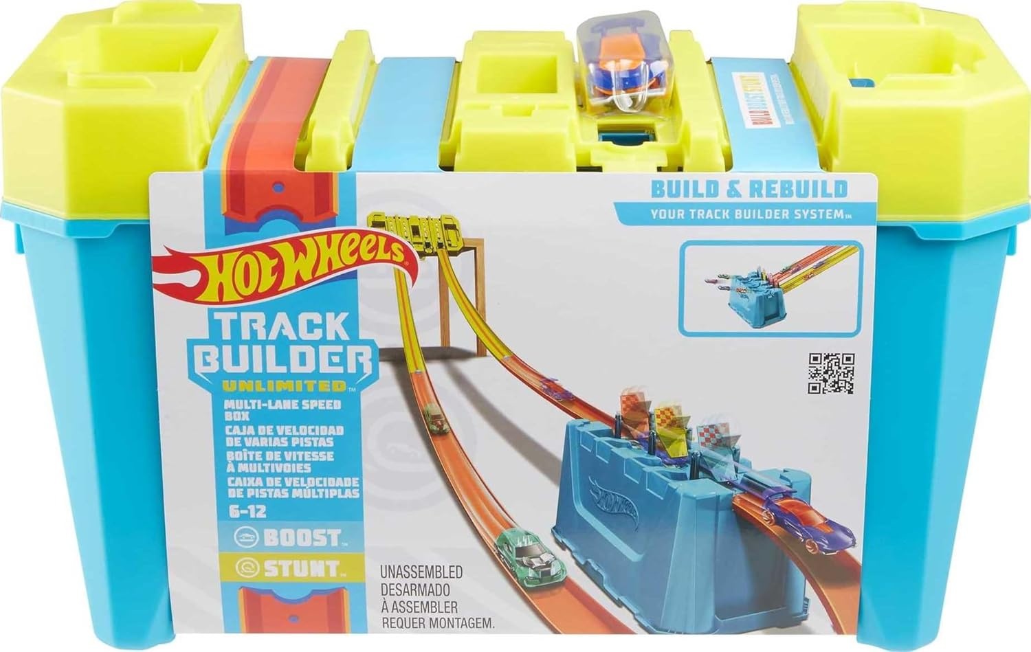 image:imageHot Wheels Toy Car Track Set Track Builder Multi Loop Box Playset amp 164 Scale Vehicle 10 feet of Track Components in Storage BoxGravity Box
