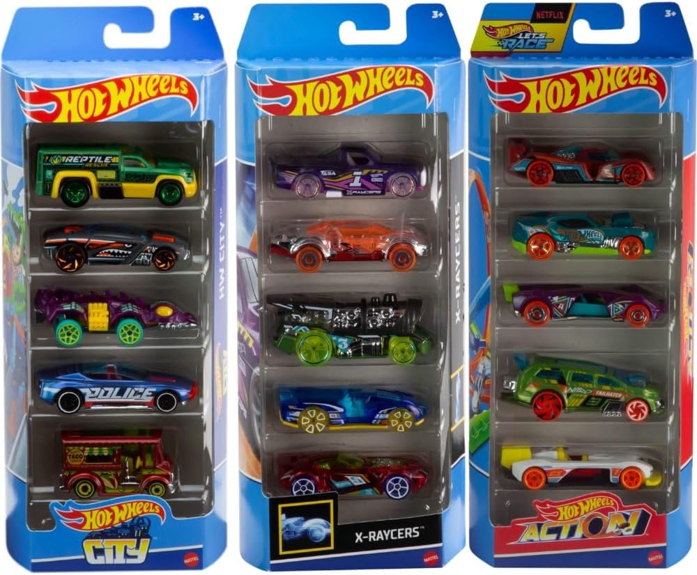 image:imageHot Wheels Toy Cars Bundle of 15 164 Scale Vehicles with 3 Themes HW City XRaycers amp Track Pack15 DieCast Cars Style 2