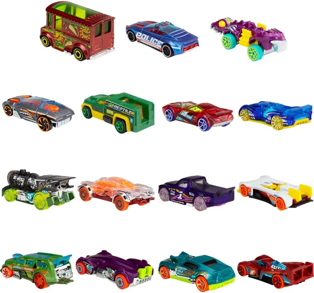 image:imageHot Wheels Toy Cars Bundle of 15 164 Scale Vehicles with 3 Themes HW City XRaycers amp Track Pack15 DieCast Cars Style 2
