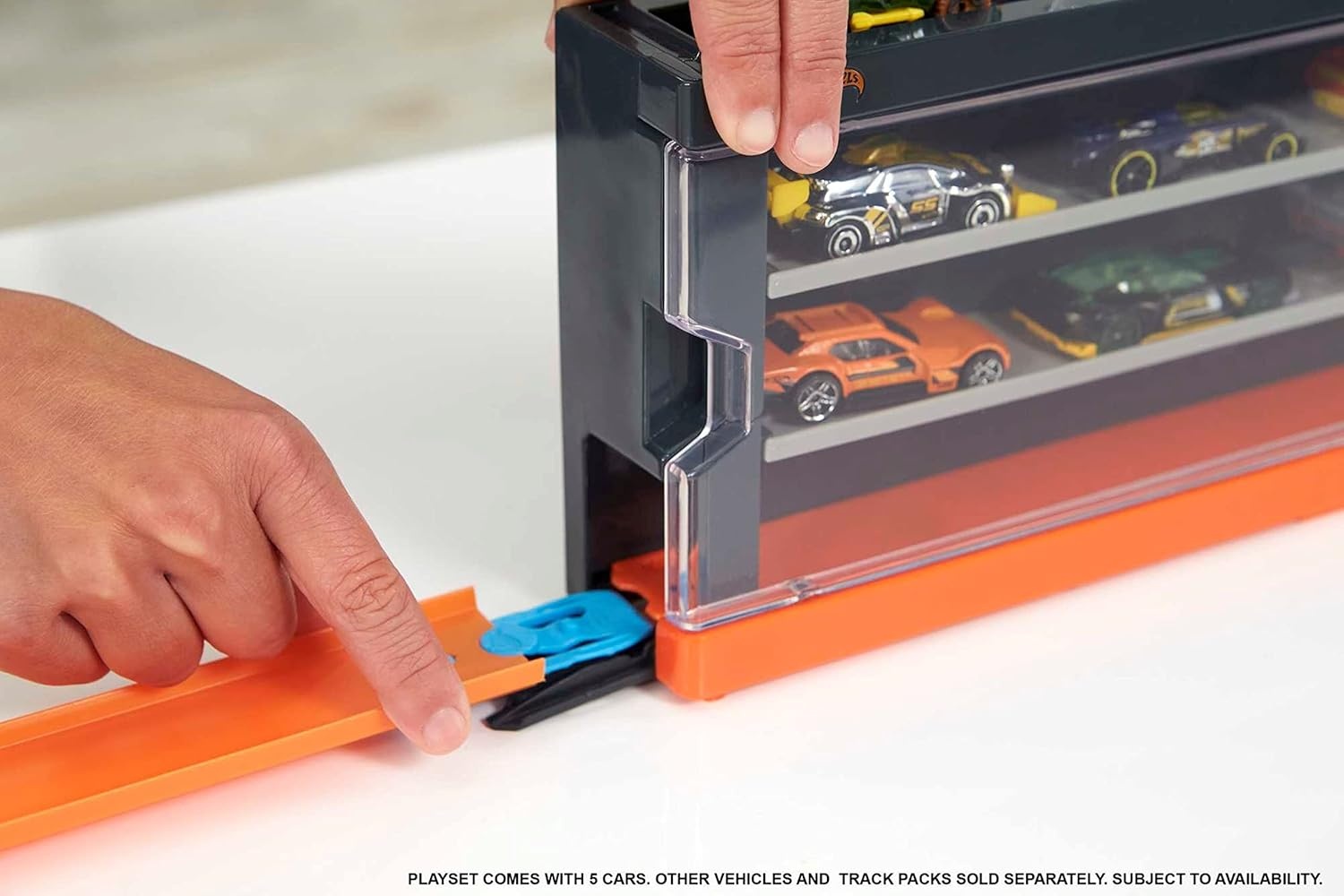 image:imageHot Wheels Toy Cars Set of 8 164 Scale Vehicles amp Interactive Display amp Storage Case That Holds up to 12 Connects to Track