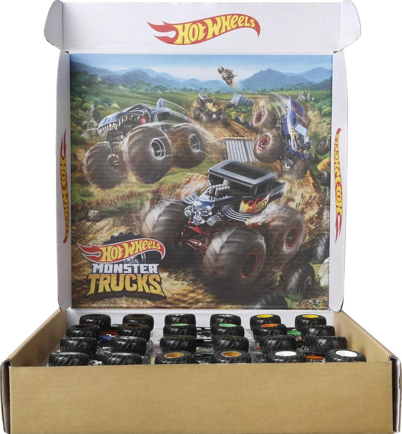 image:imageHot Wheels Toy Cars amp Monster Trucks Sharks vs Dinos Multipack with 2 Big Rigs 2 164 Scale Monster Trucks amp 2 164 Scale Hot Wheels Vehicles12Pack Ultimate Chaos