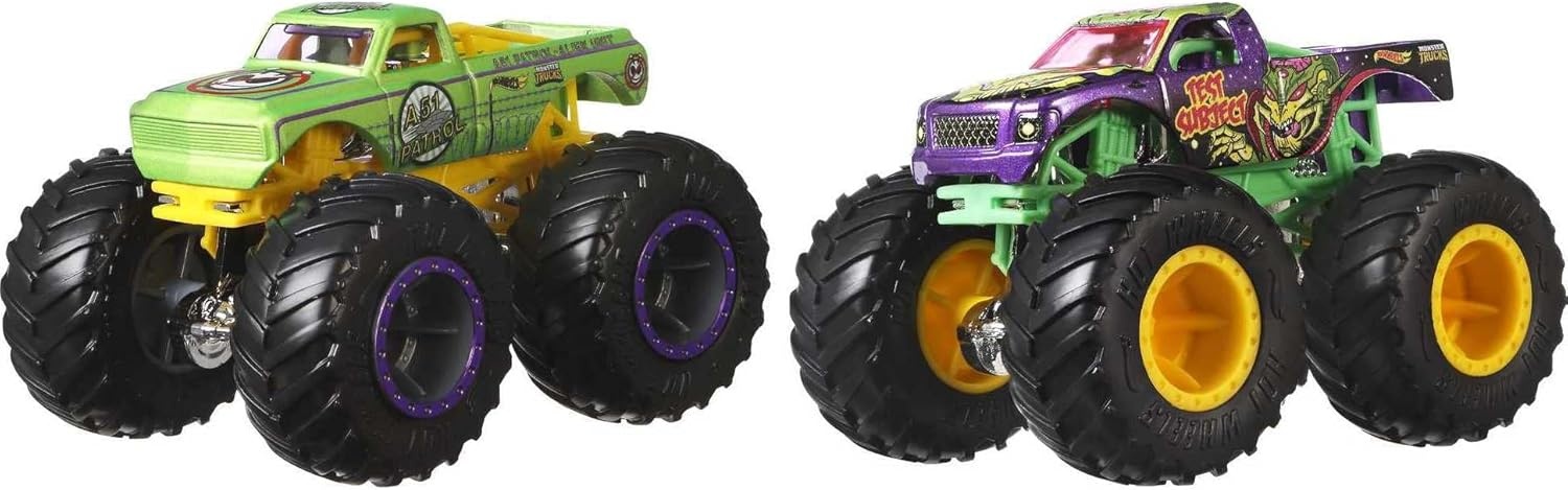 image:imageHot Wheels Toy Cars amp Monster Trucks Sharks vs Dinos Multipack with 2 Big Rigs 2 164 Scale Monster Trucks amp 2 164 Scale Hot Wheels Vehicles2Pack Demolition