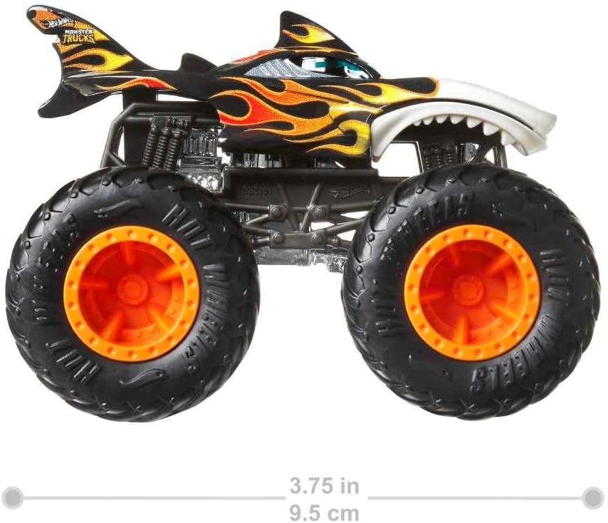 image:imageHot Wheels Toy Cars amp Monster Trucks Sharks vs Dinos Multipack with 2 Big Rigs 2 164 Scale Monster Trucks amp 2 164 Scale Hot Wheels VehiclesEpic 4Pack