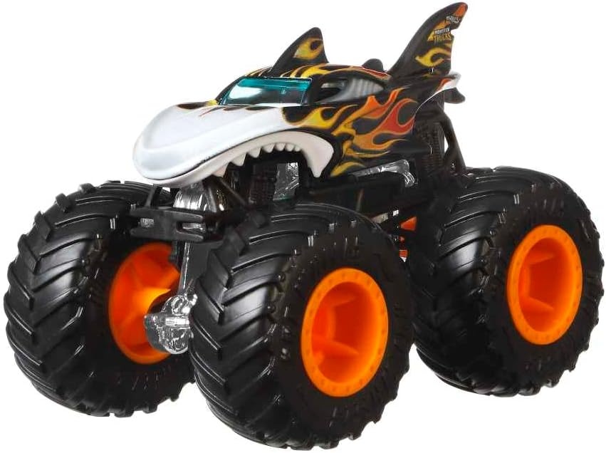 image:imageHot Wheels Toy Cars amp Monster Trucks Sharks vs Dinos Multipack with 2 Big Rigs 2 164 Scale Monster Trucks amp 2 164 Scale Hot Wheels VehiclesEpic 4Pack