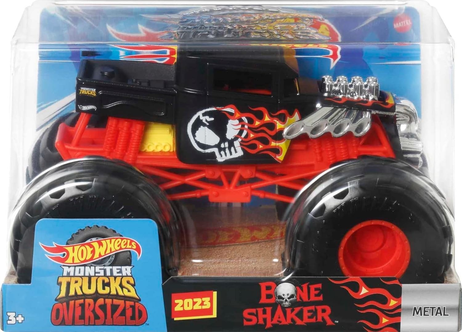 image:imageHot Wheels Toy Monster Trucks DieCast Bigfoot inU53 124 Scale Oversized Play Vehicle for Kids amp CollectorsBone Shaker
