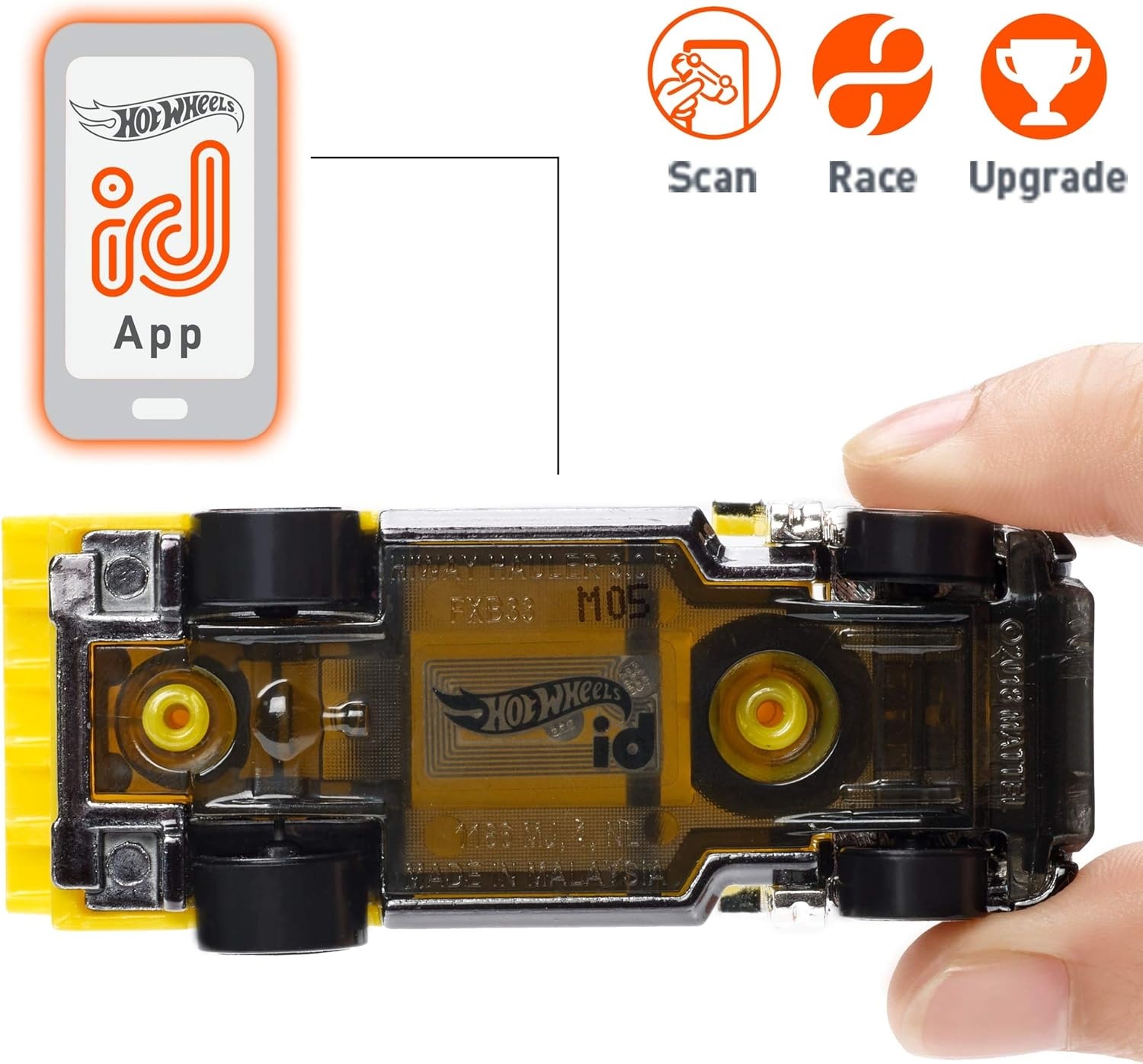 image:imageHot Wheels id Vehicle HiWay Hauler 30 with Embedded NFC Chip Uniquely Identifiable 164 Scale for Kids Ages 8 Years and Older