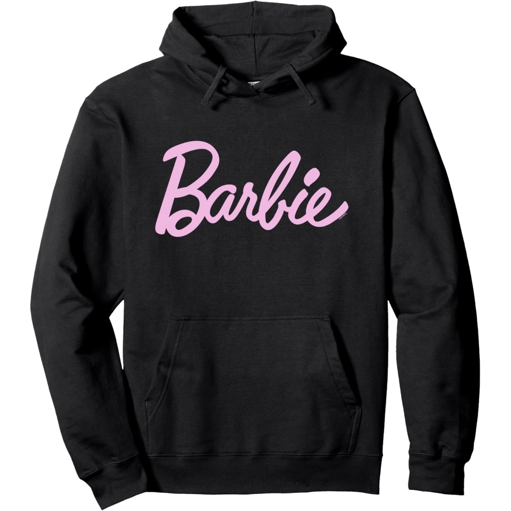 imageBarbie Classic Script Light Pink Logo Pullover HoodieBlack