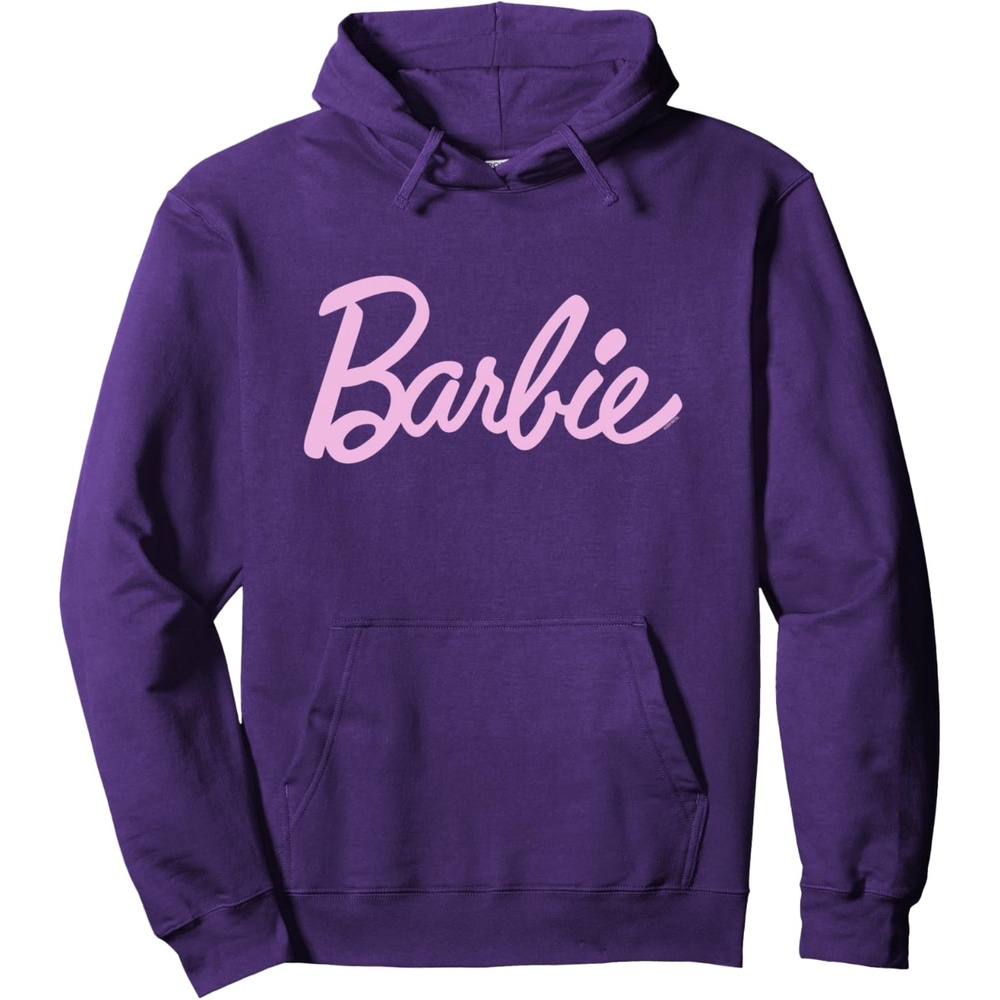 imageBarbie Classic Script Light Pink Logo Pullover HoodiePurple