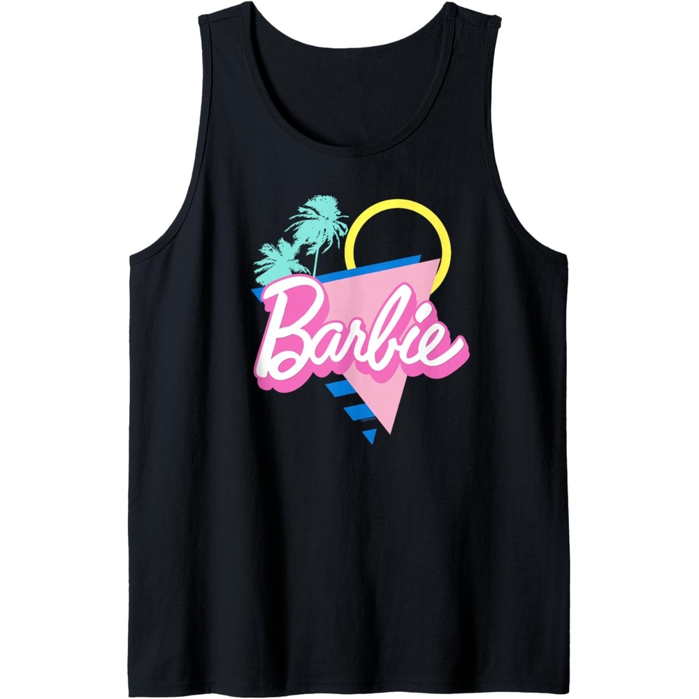 imageBarbie 90s Retro Logo  Bright Pink Tank TopBlack