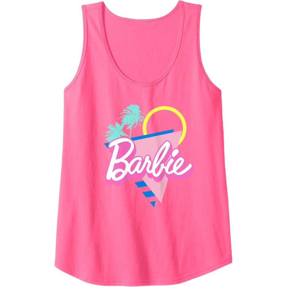 imageBarbie 90s Retro Logo Bright Pink Tank TopNeon Pink