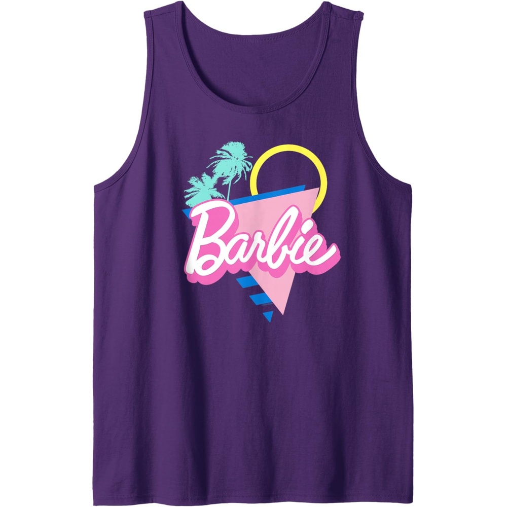imageBarbie 90s Retro Logo Bright Pink Tank TopPurple